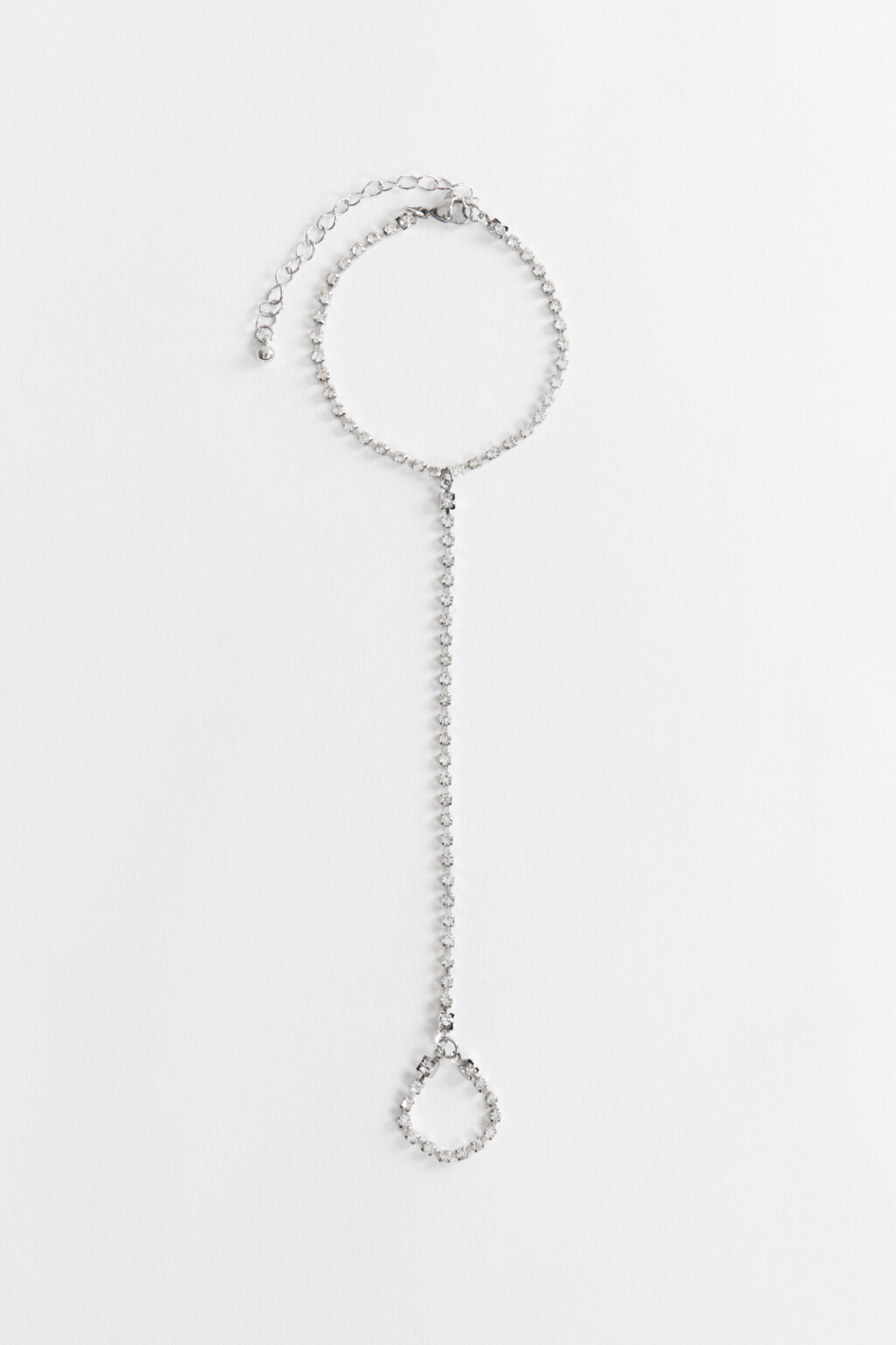 Браслет слейв серебристый со стразами - цвет серый - 3