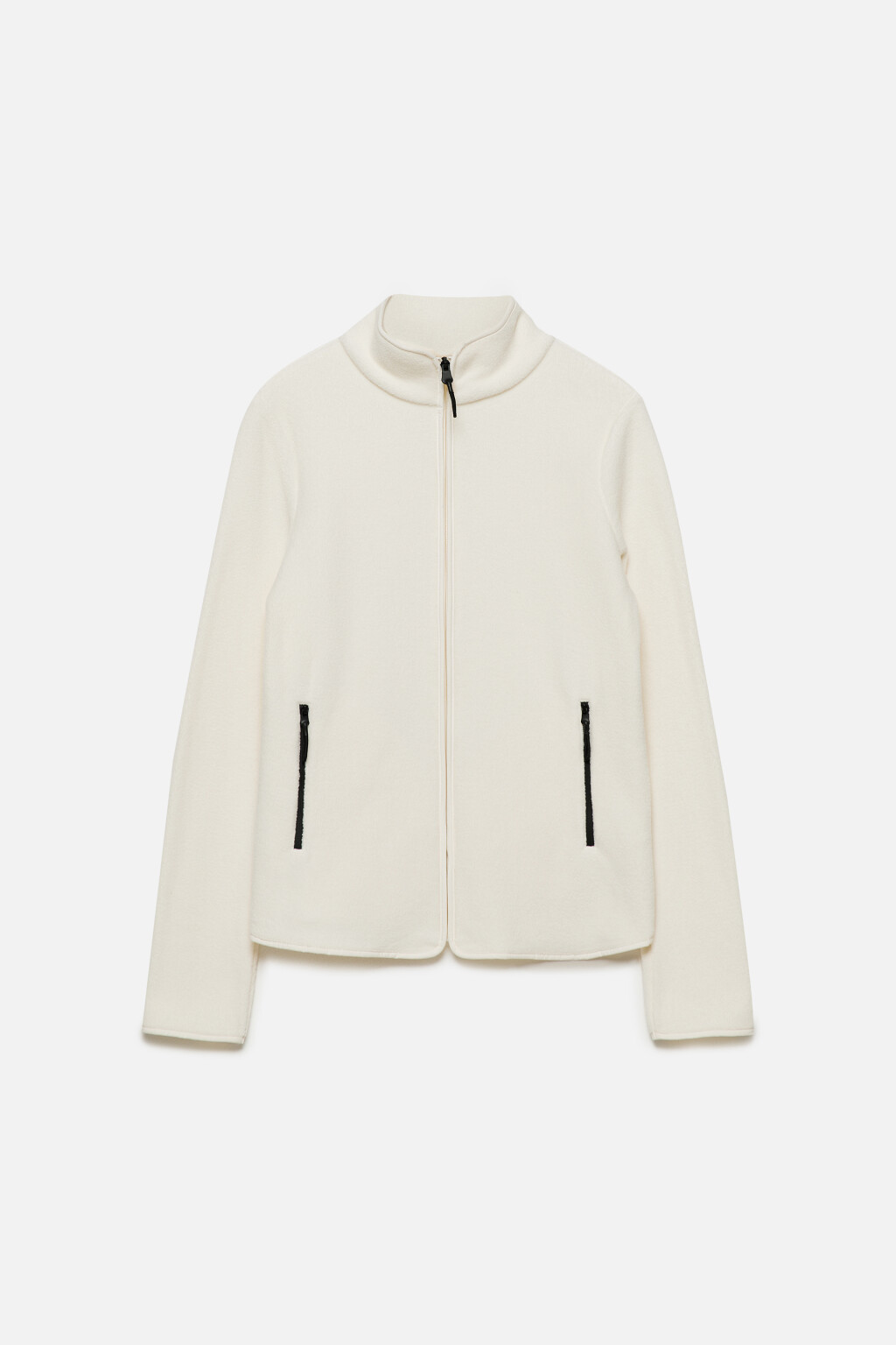 Толстовка на молнии флисовая с воротником-стойкой - цвет белый - 9