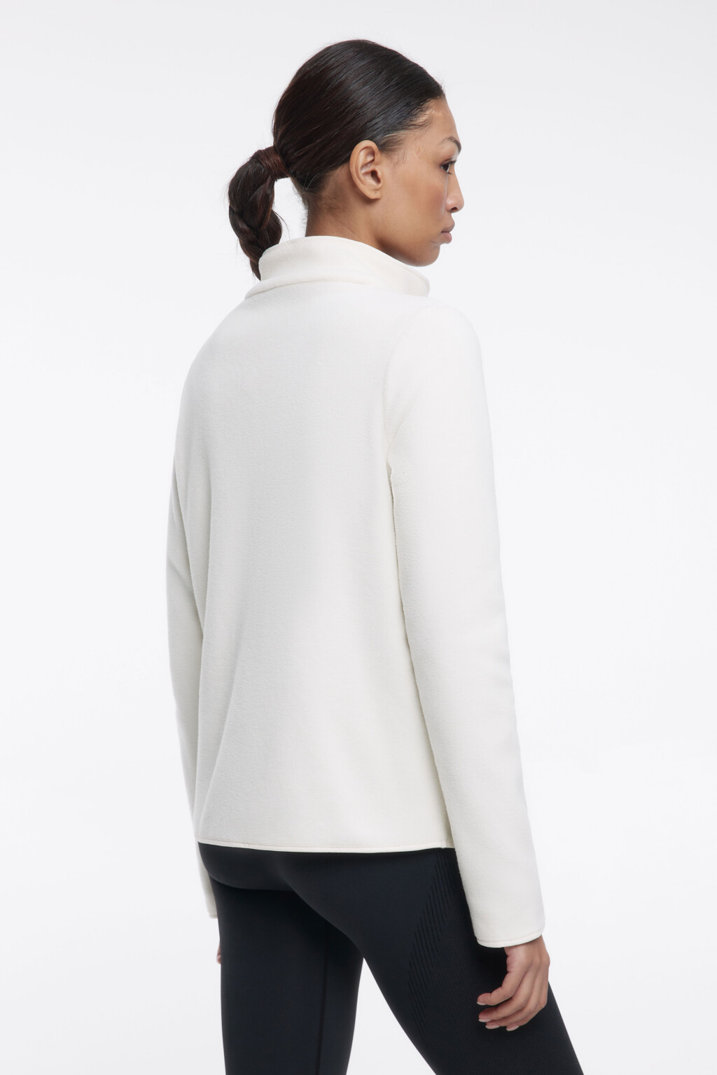 Толстовка на молнии флисовая с воротником-стойкой - цвет белый - 5