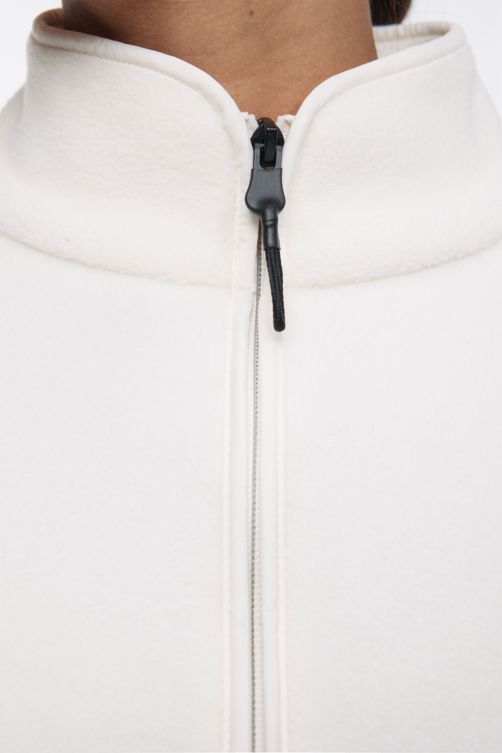 Толстовка на молнии флисовая с воротником-стойкой - цвет белый - 7