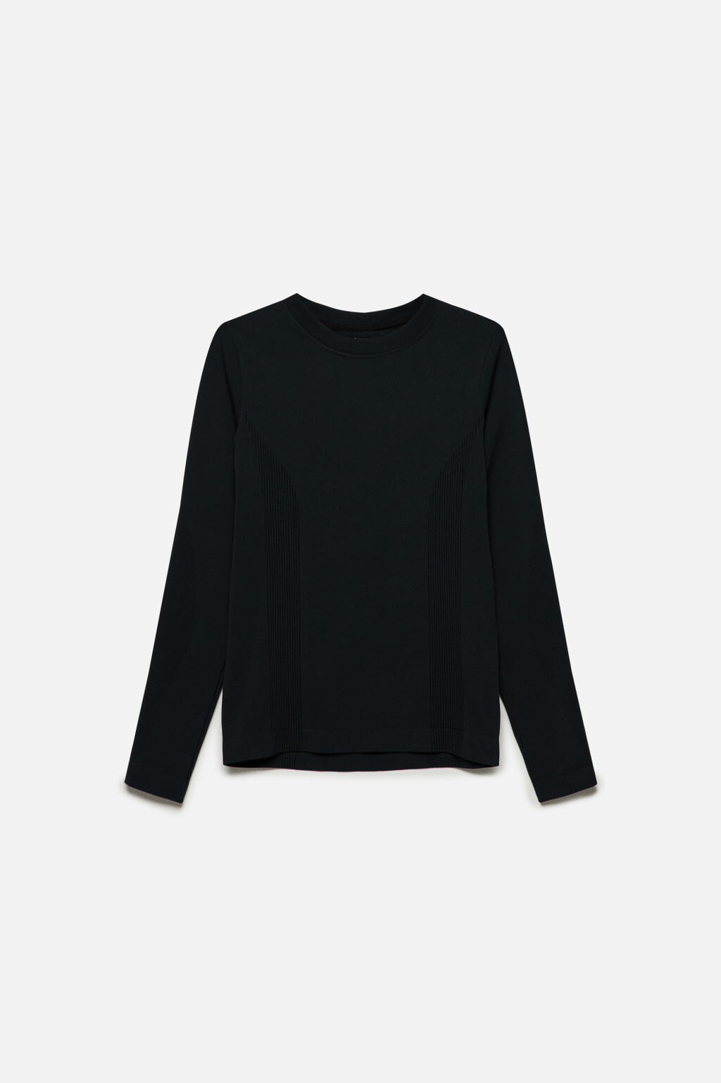 Лонгслив спортивный облегающий с термозащитой - цвет черный - 8