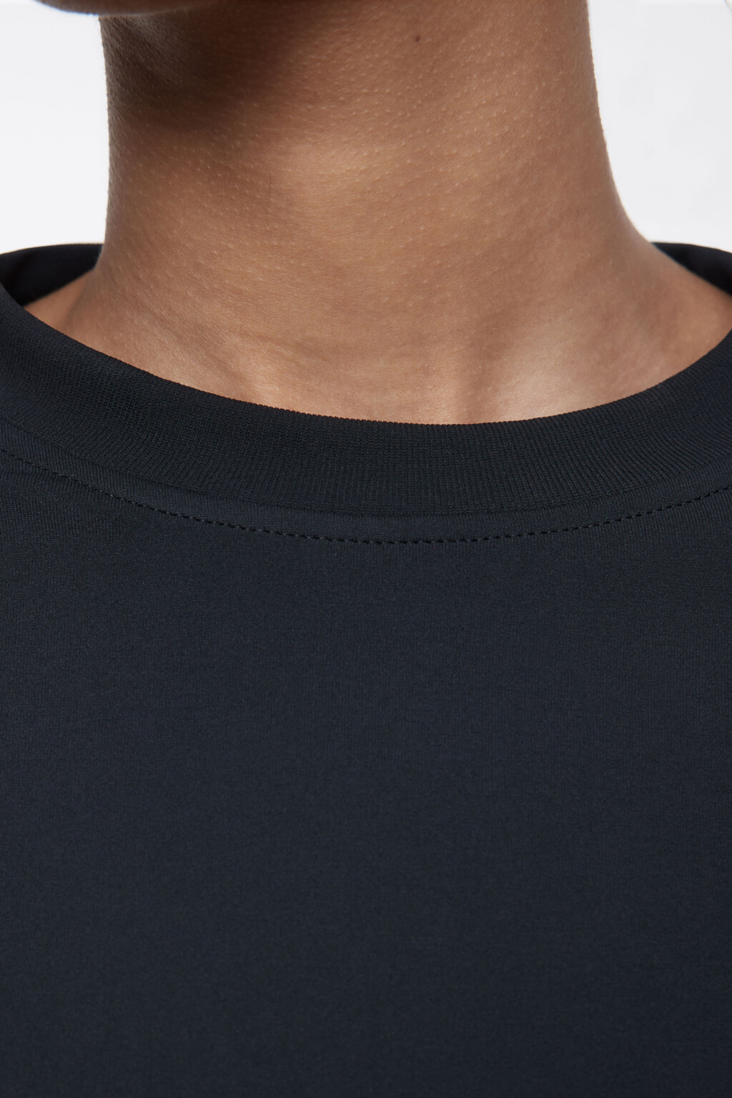 Лонгслив спортивный облегающий с термозащитой - цвет черный - 6