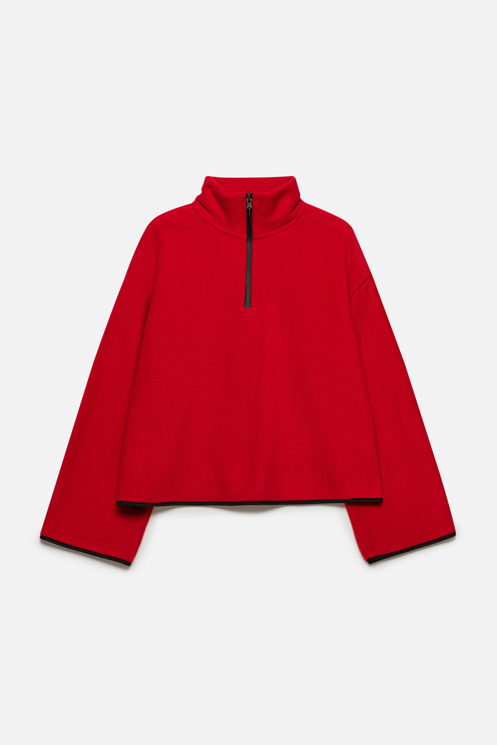 Джемпер из флиса с воротником-стойкой на молнии - цвет красный - 9