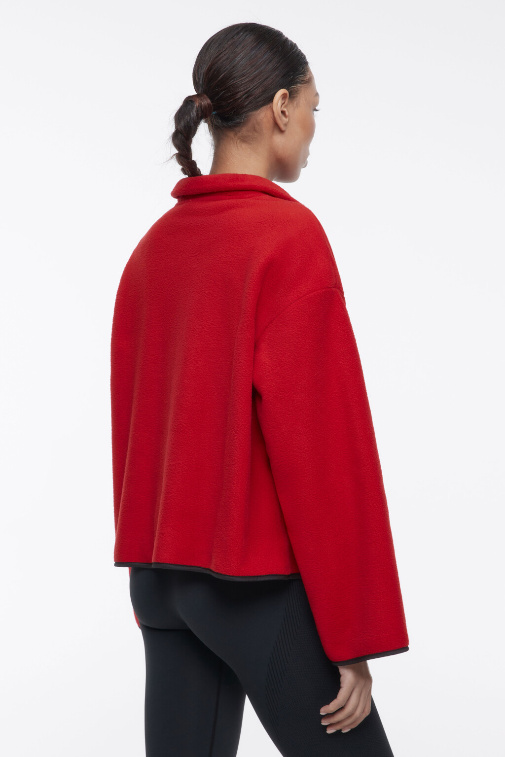 Джемпер из флиса с воротником-стойкой на молнии - цвет красный - 5