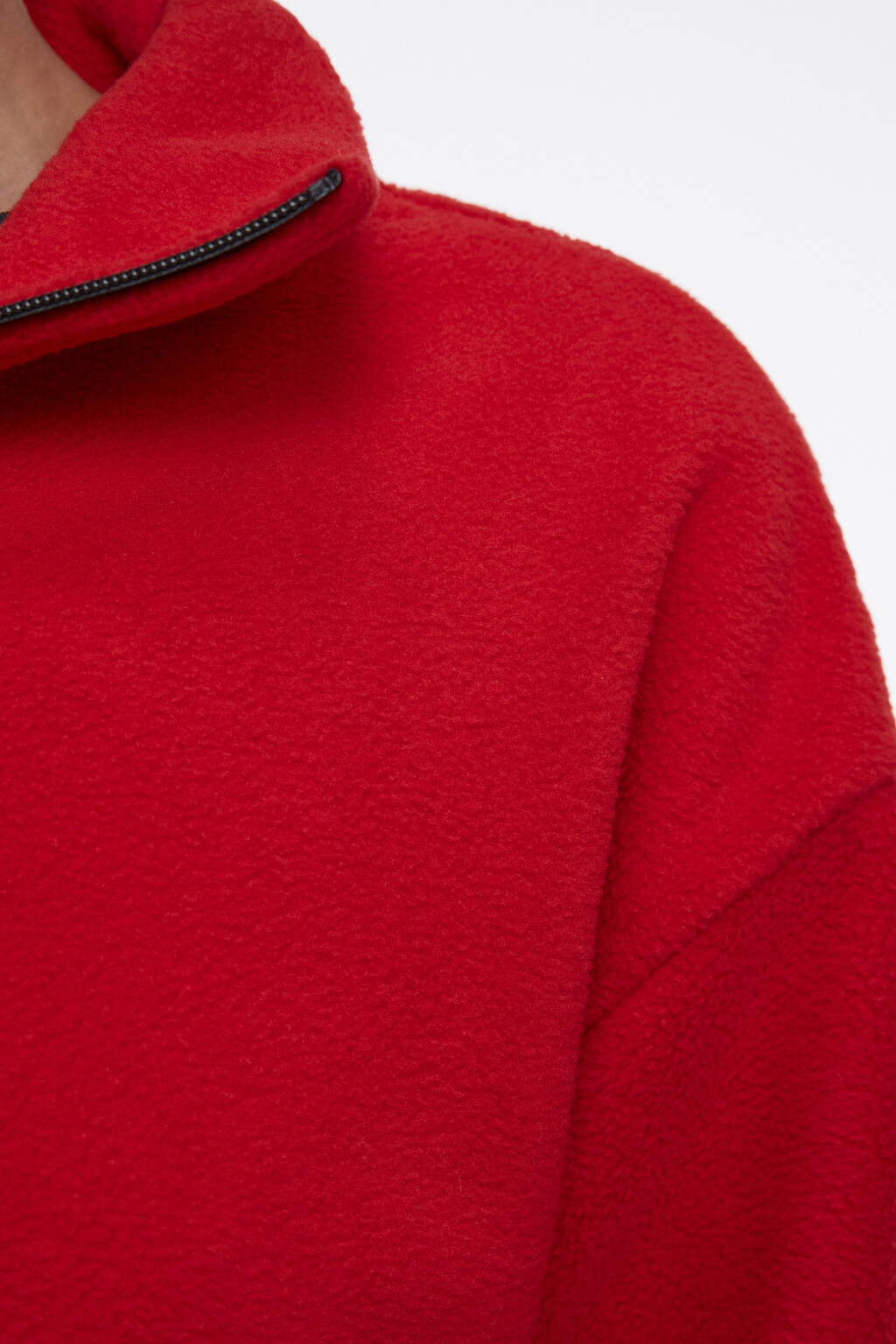 Джемпер из флиса с воротником-стойкой на молнии - цвет красный - 7