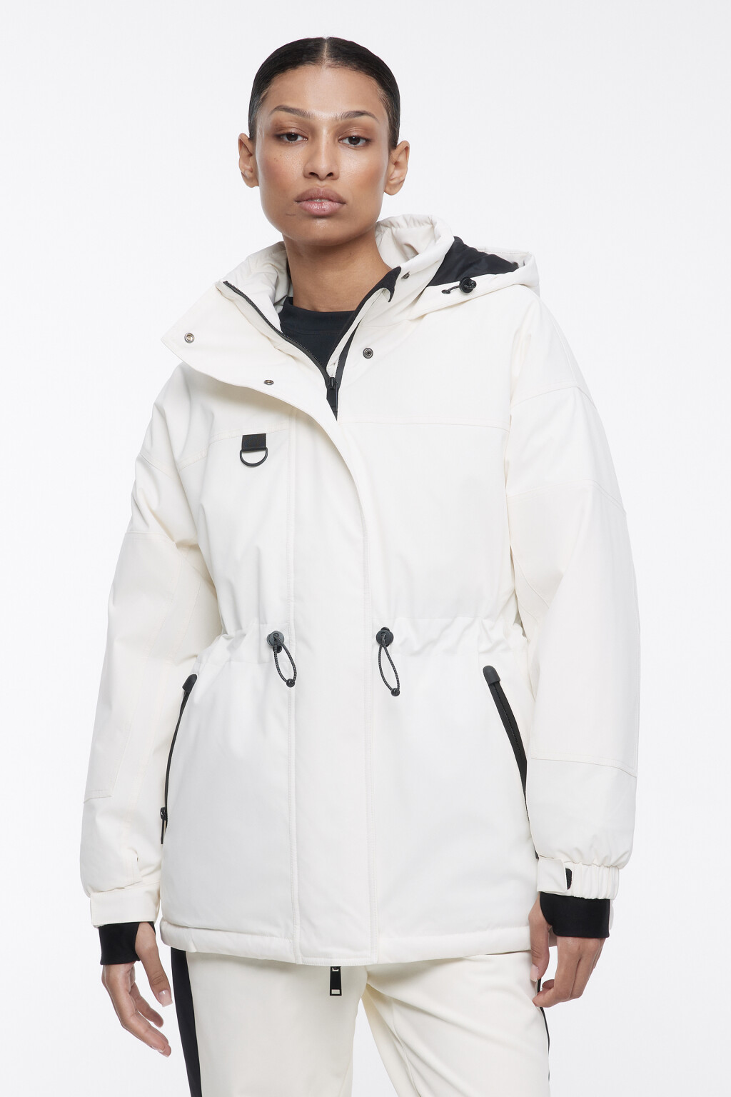 Куртка горнолыжная с капюшоном и влагозащитой - цвет ванильный - 2