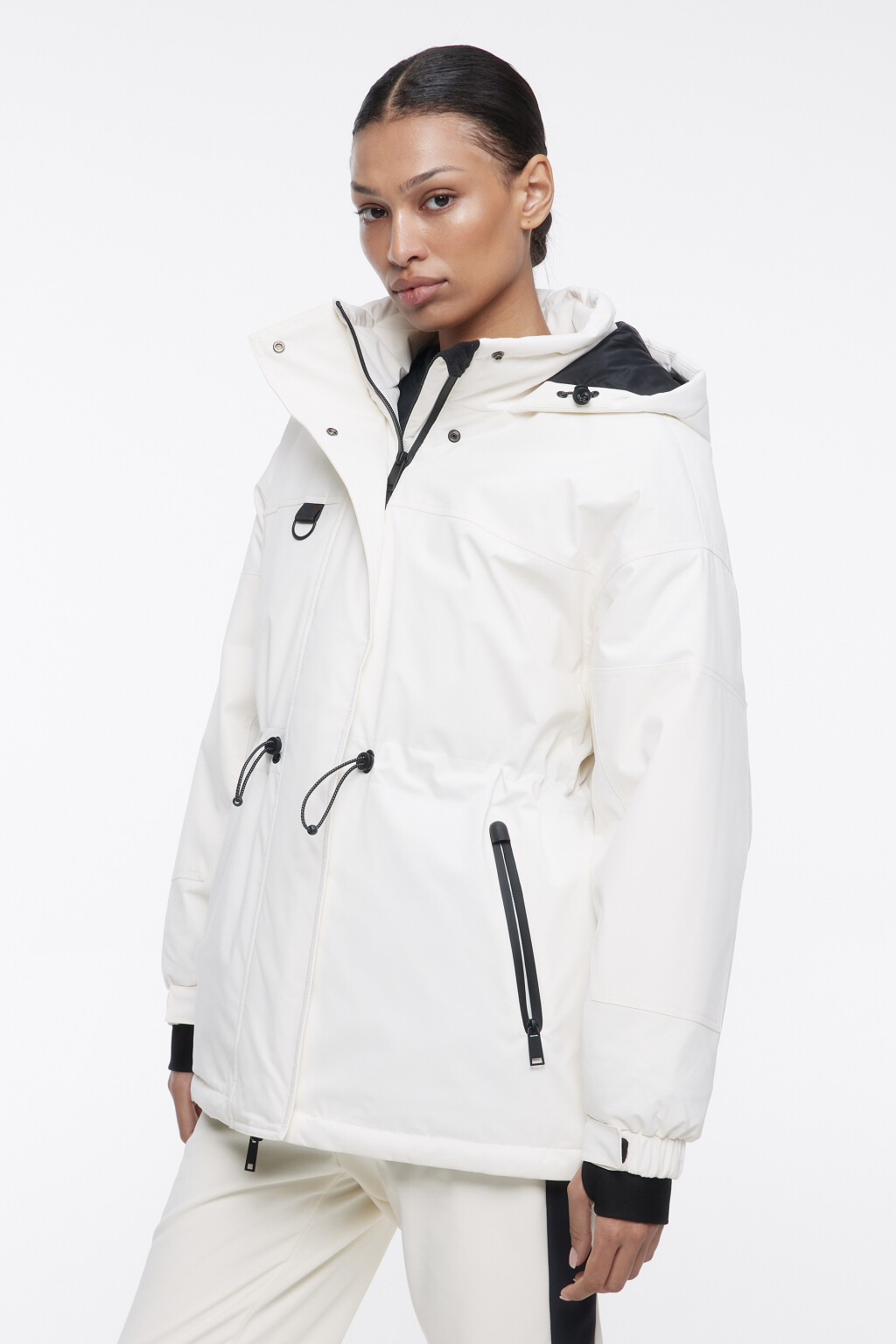 Куртка горнолыжная с капюшоном и влагозащитой - цвет ванильный - 3