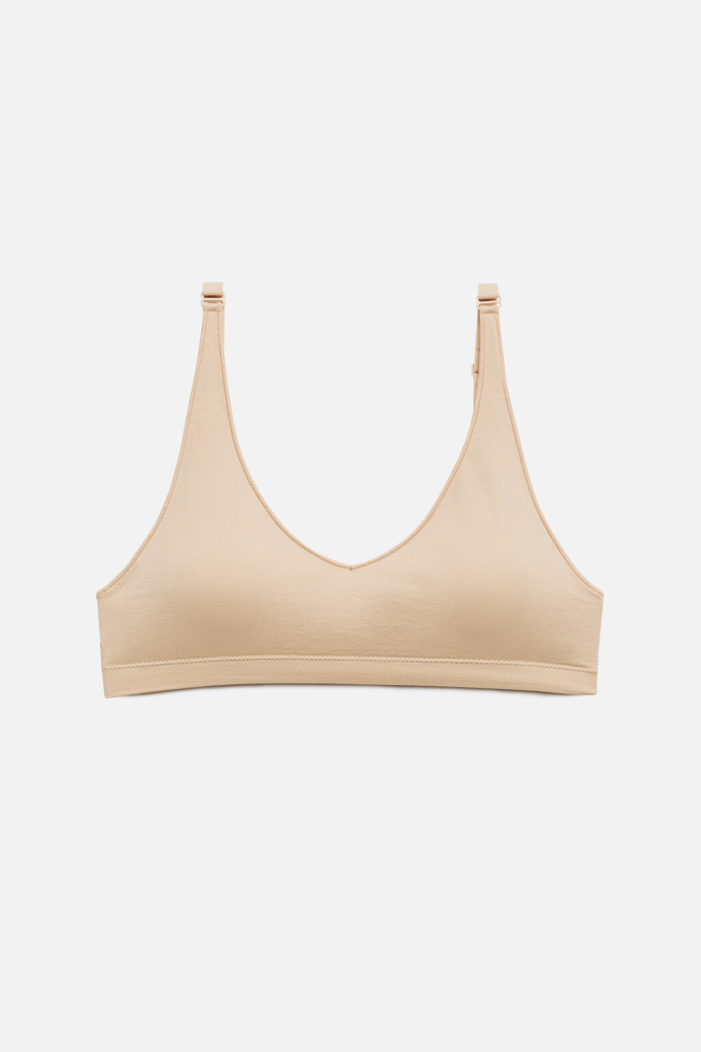 Бюстгальтер-бра бесшовный на тонких бретелях - цвет бежевый - 4