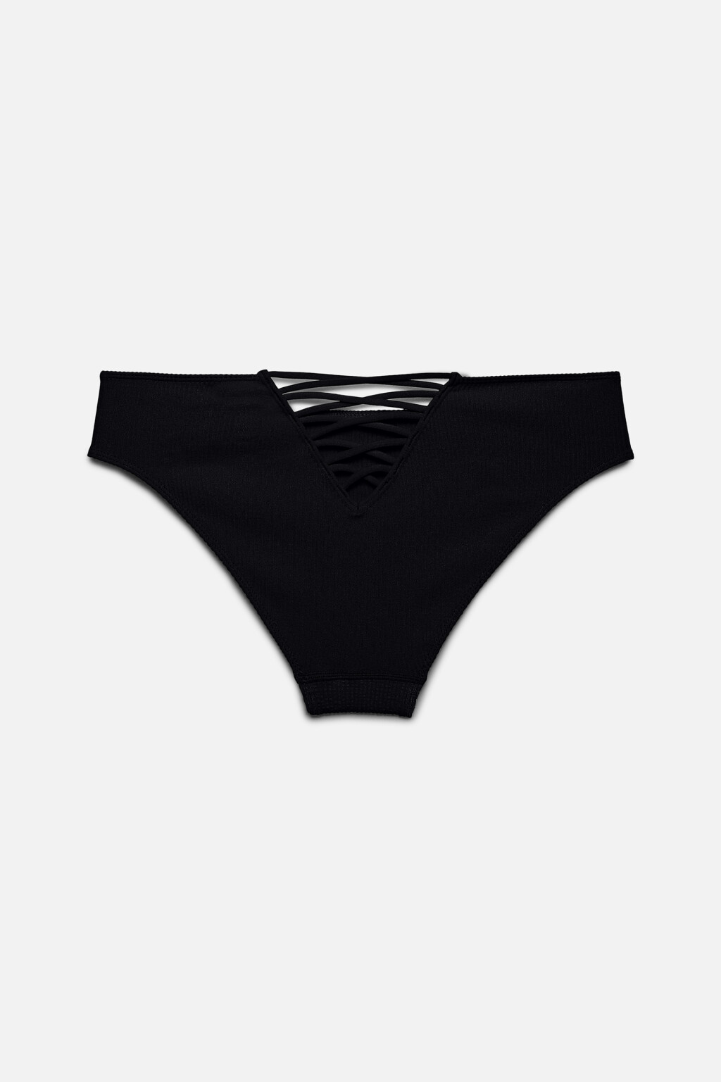 Трусики-слипы в рубчик со стрепами на спинке - цвет черный - 5