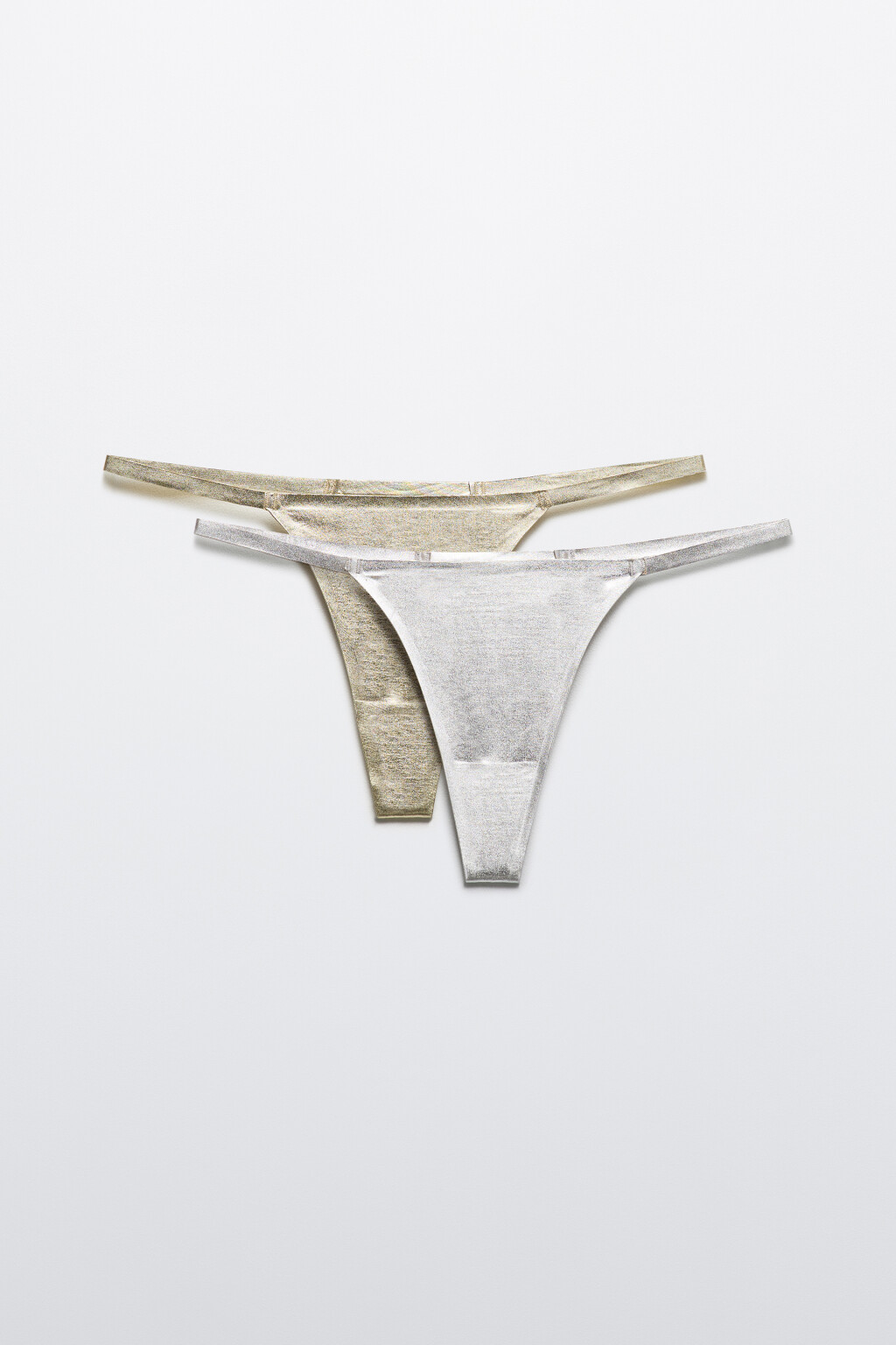 Набор трусиков-стрингов блестящих (2 пары) - цвет мультиколор - 2