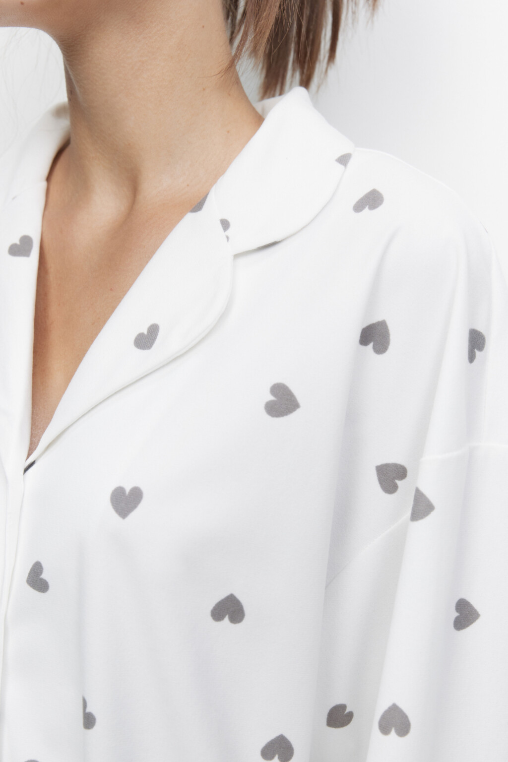 Рубашка oversize домашняя из мягкой ткани - цвет черный - 5