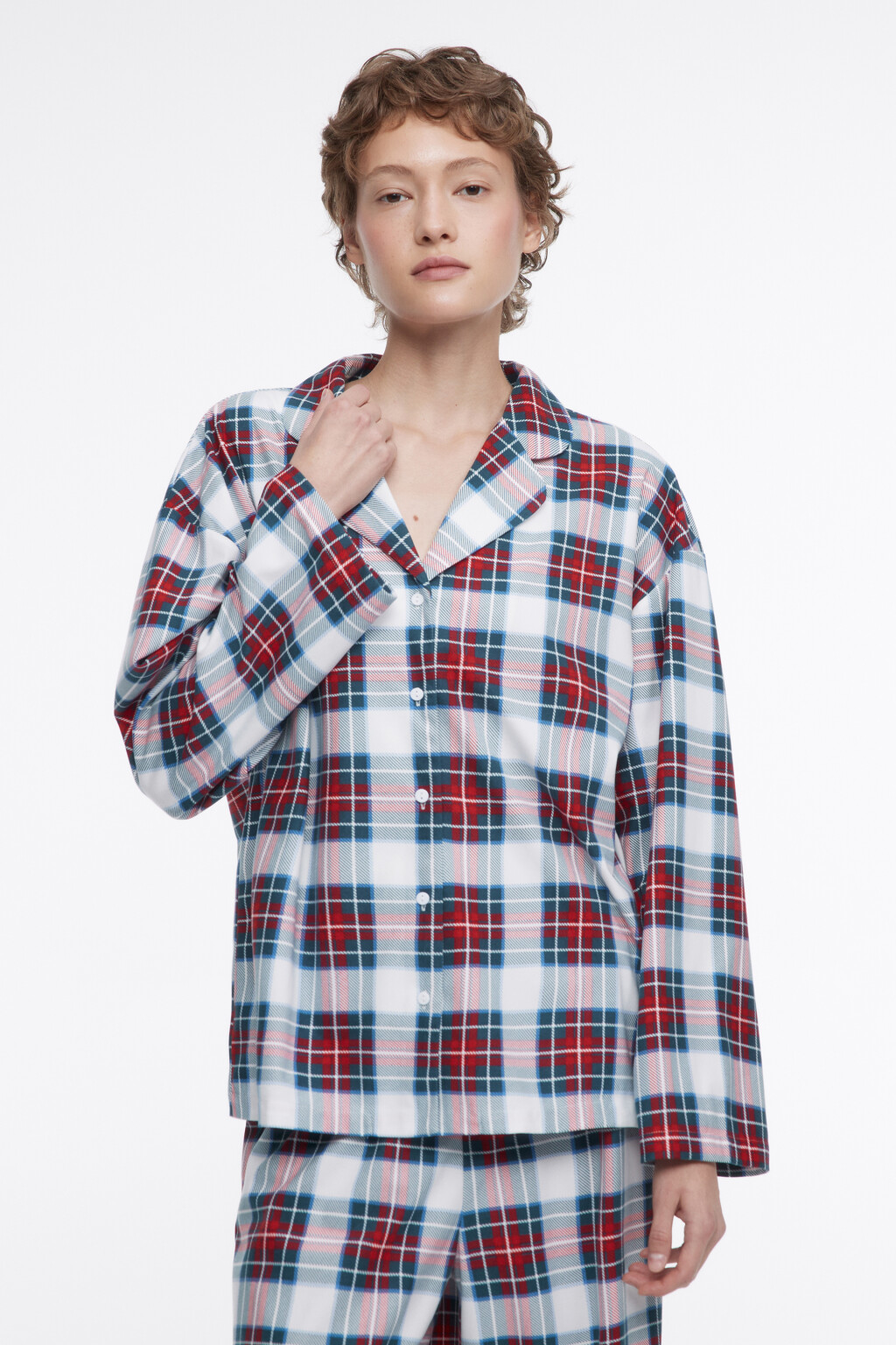 Рубашка oversize домашняя из мягкой ткани - цвет белый - 3