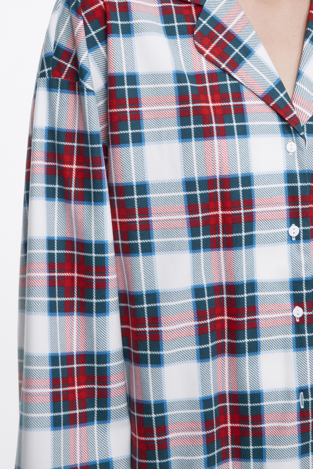 Рубашка oversize домашняя из мягкой ткани - цвет белый - 7