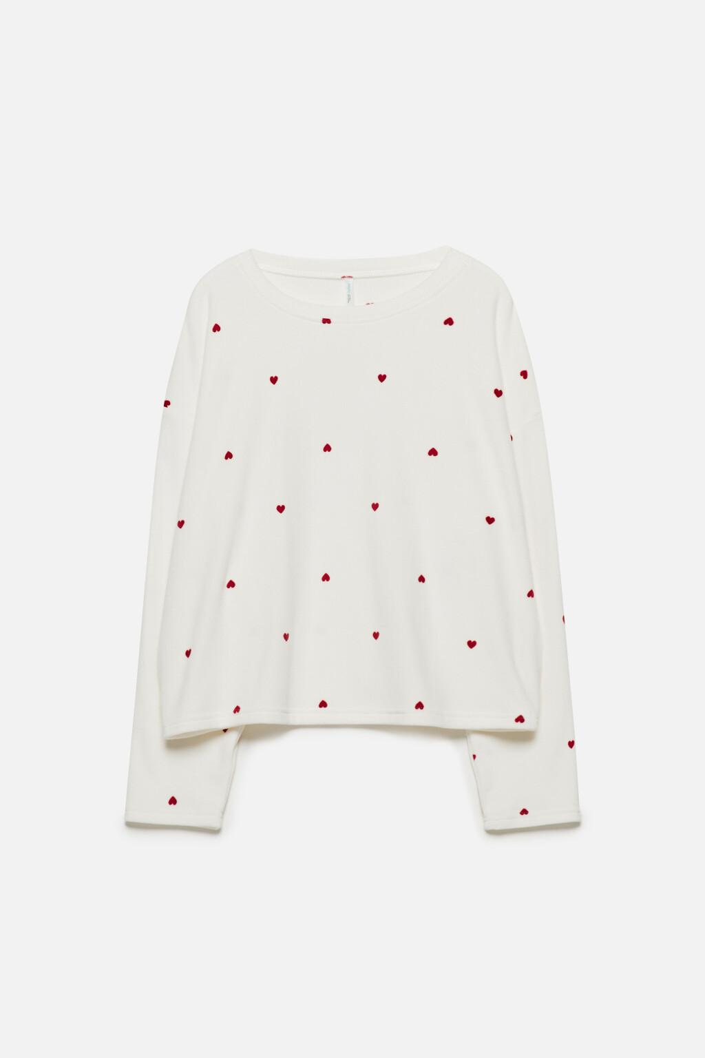 Джемпер домашний плюшевый в сердечко - цвет бежевый - 7