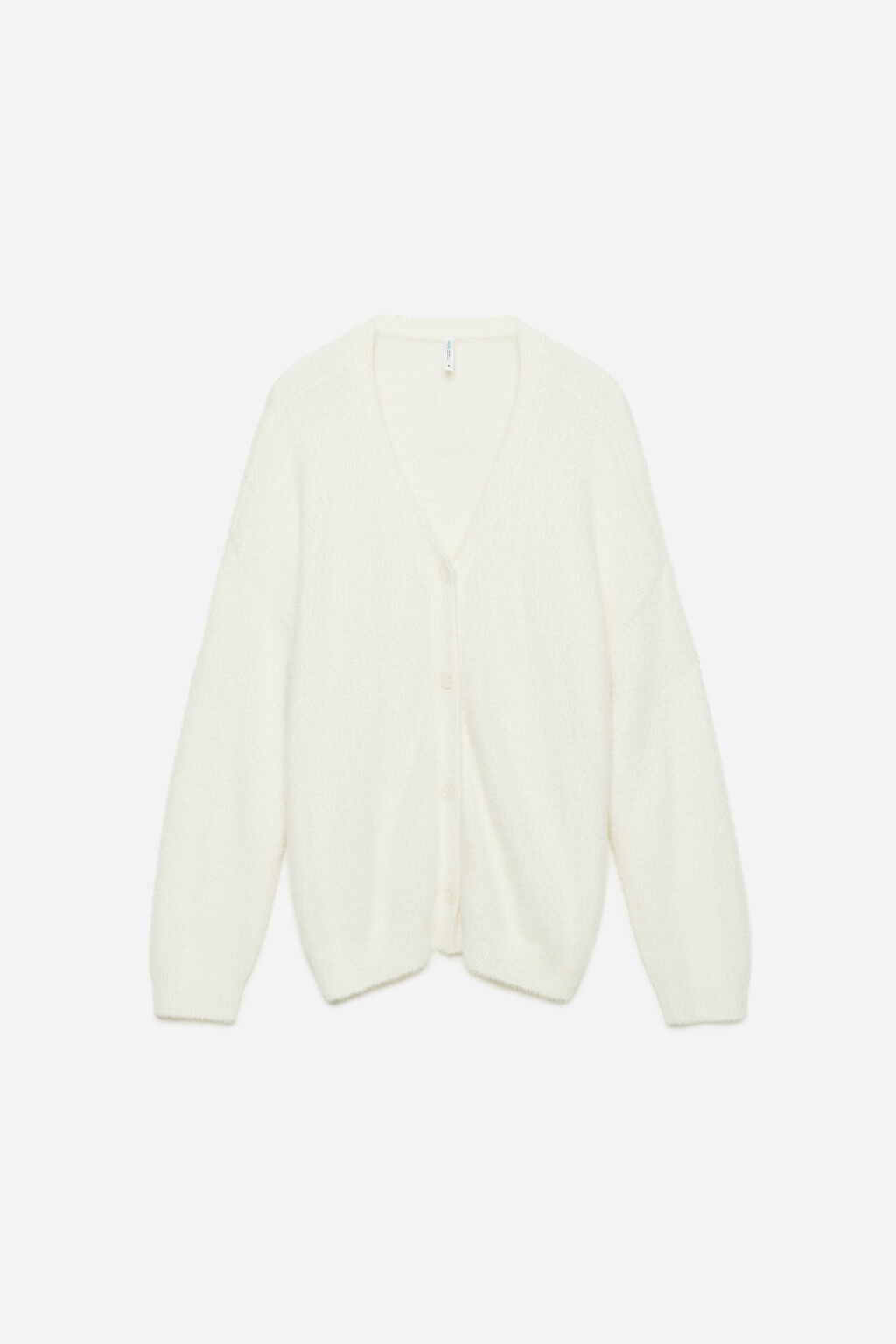 Кардиган oversize домашний из пушистой пряжи - цвет белый - 8