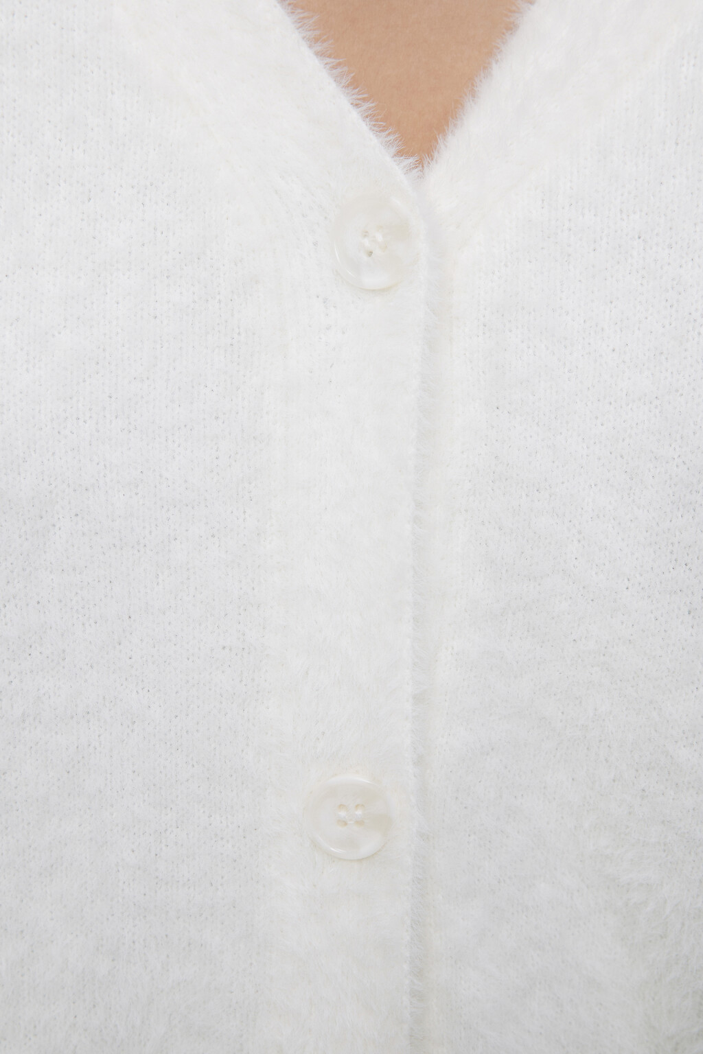 Кардиган oversize домашний из пушистой пряжи - цвет белый - 6