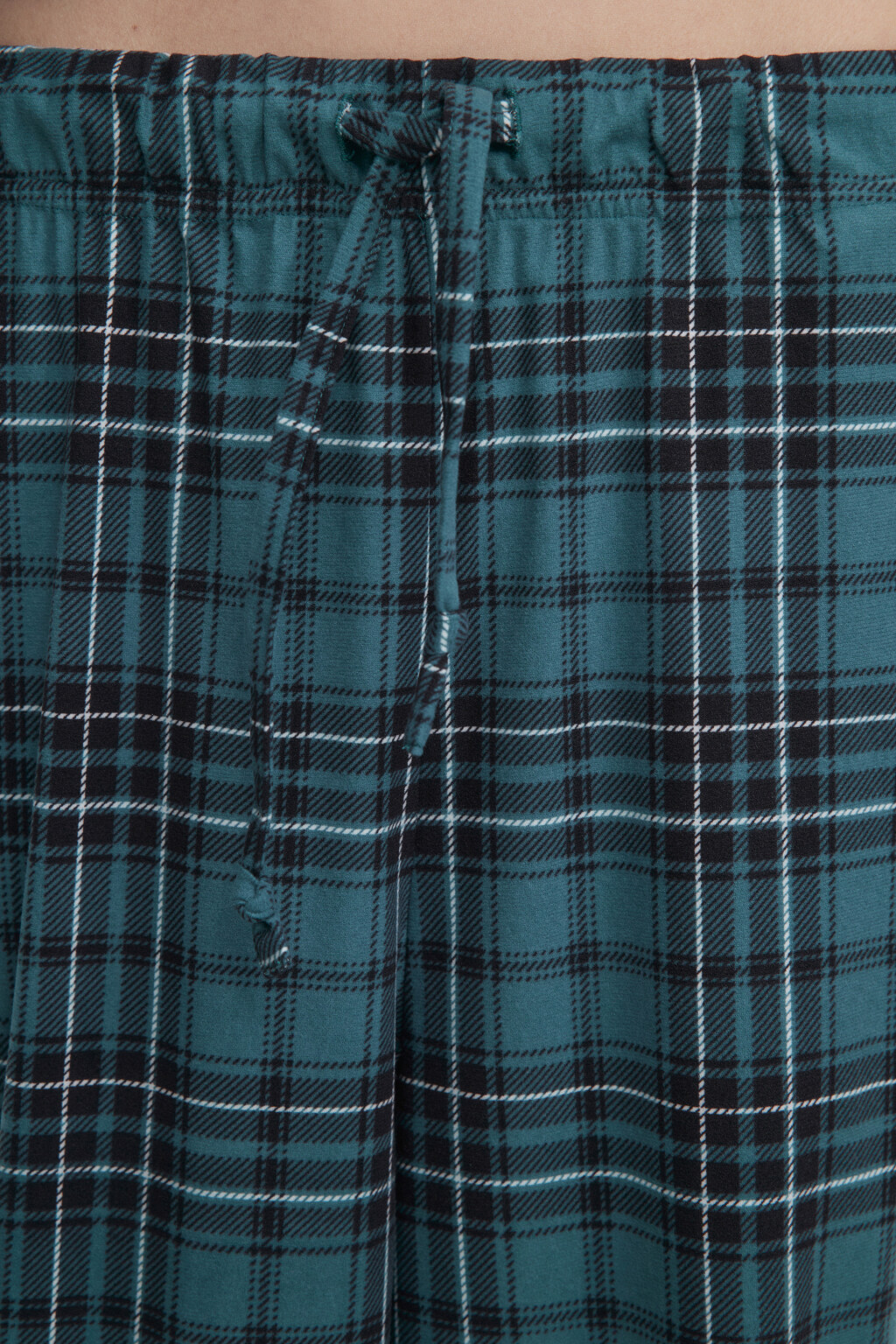 Брюки домашние широкие в клетку - цвет зеленый - 6