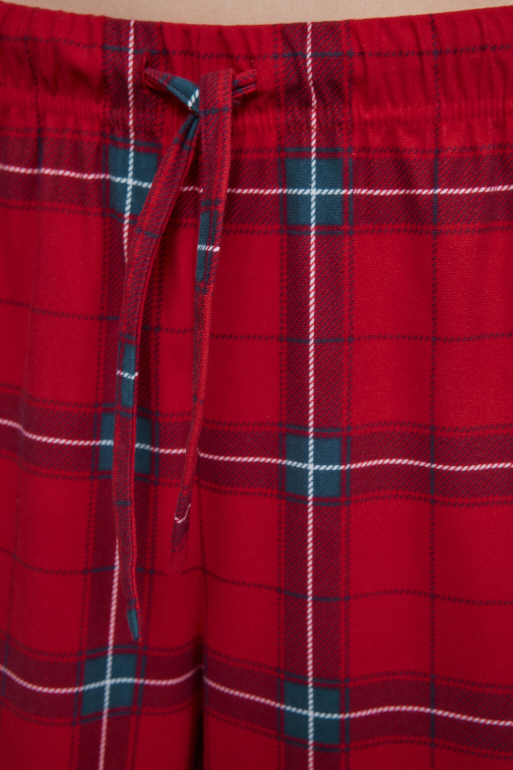 Брюки домашние широкие в клетку - цвет красный - 6