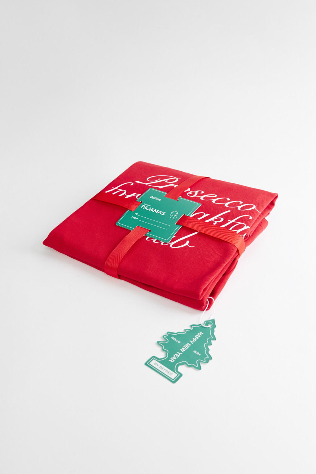 Пижама новогодняя с футболкой и шортами - цвет красный - 8