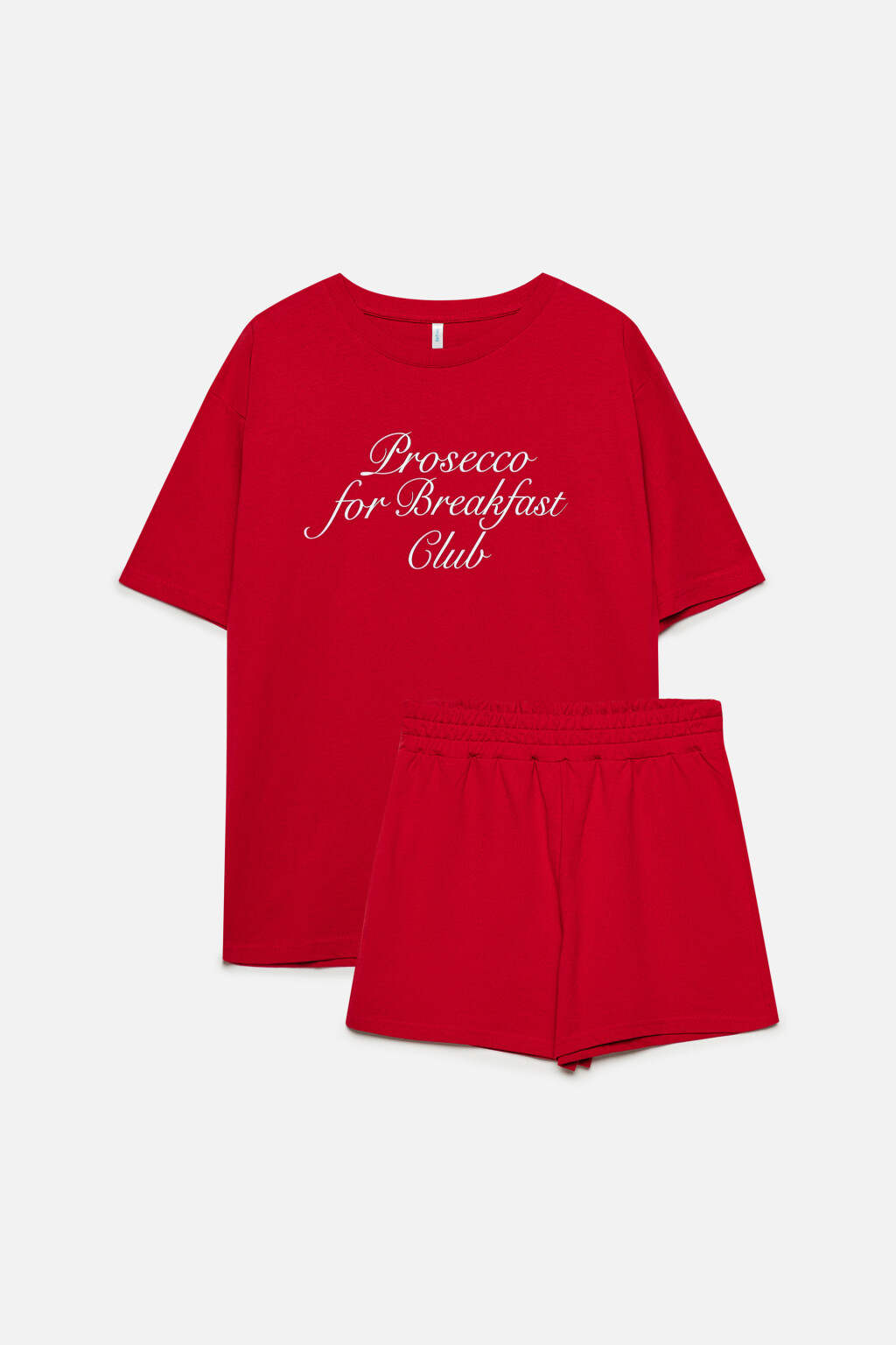 Пижама новогодняя с футболкой и шортами - цвет красный - 9