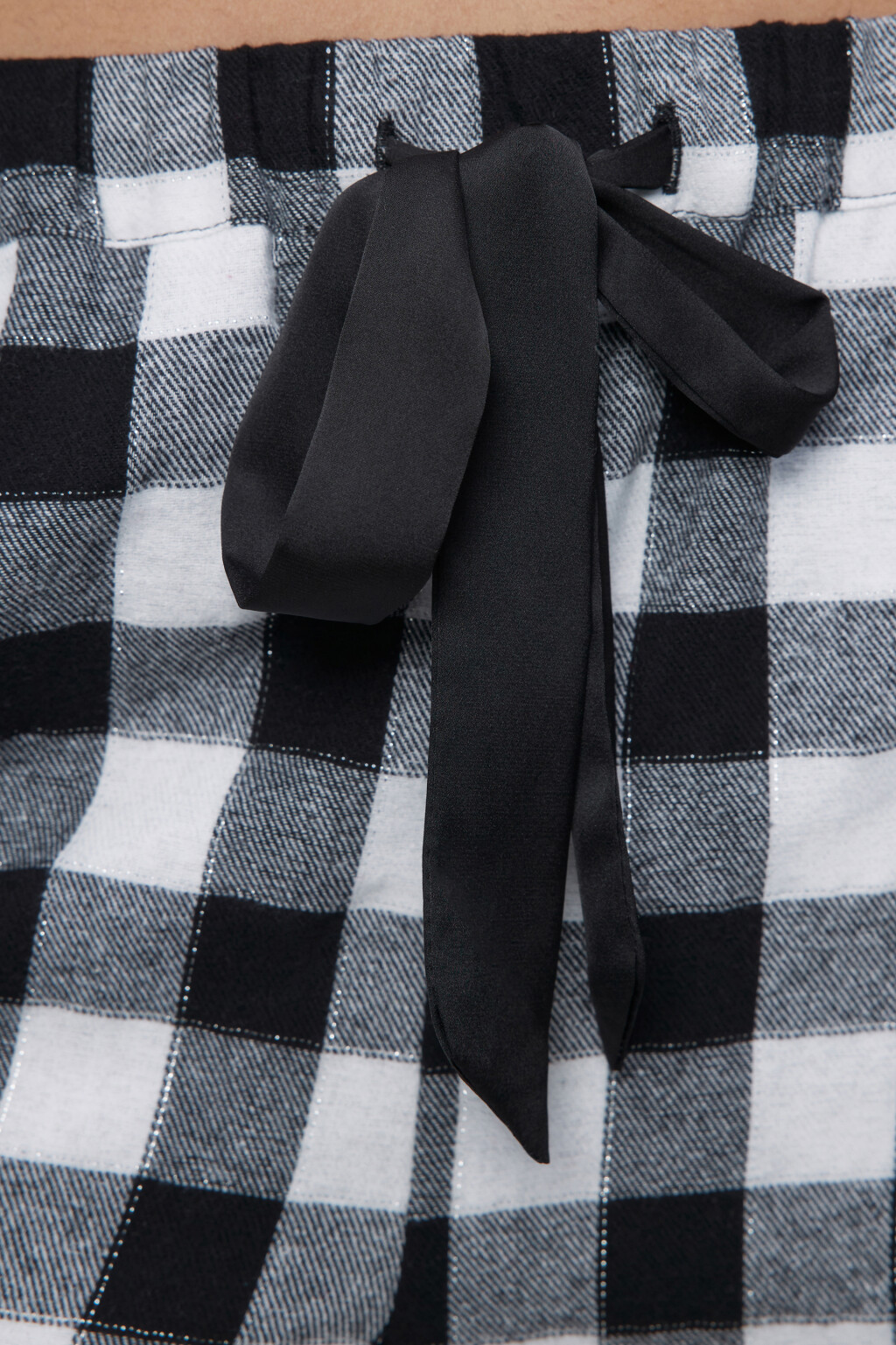 Шорты домашние клетчатые с люрексом - цвет черный - 5