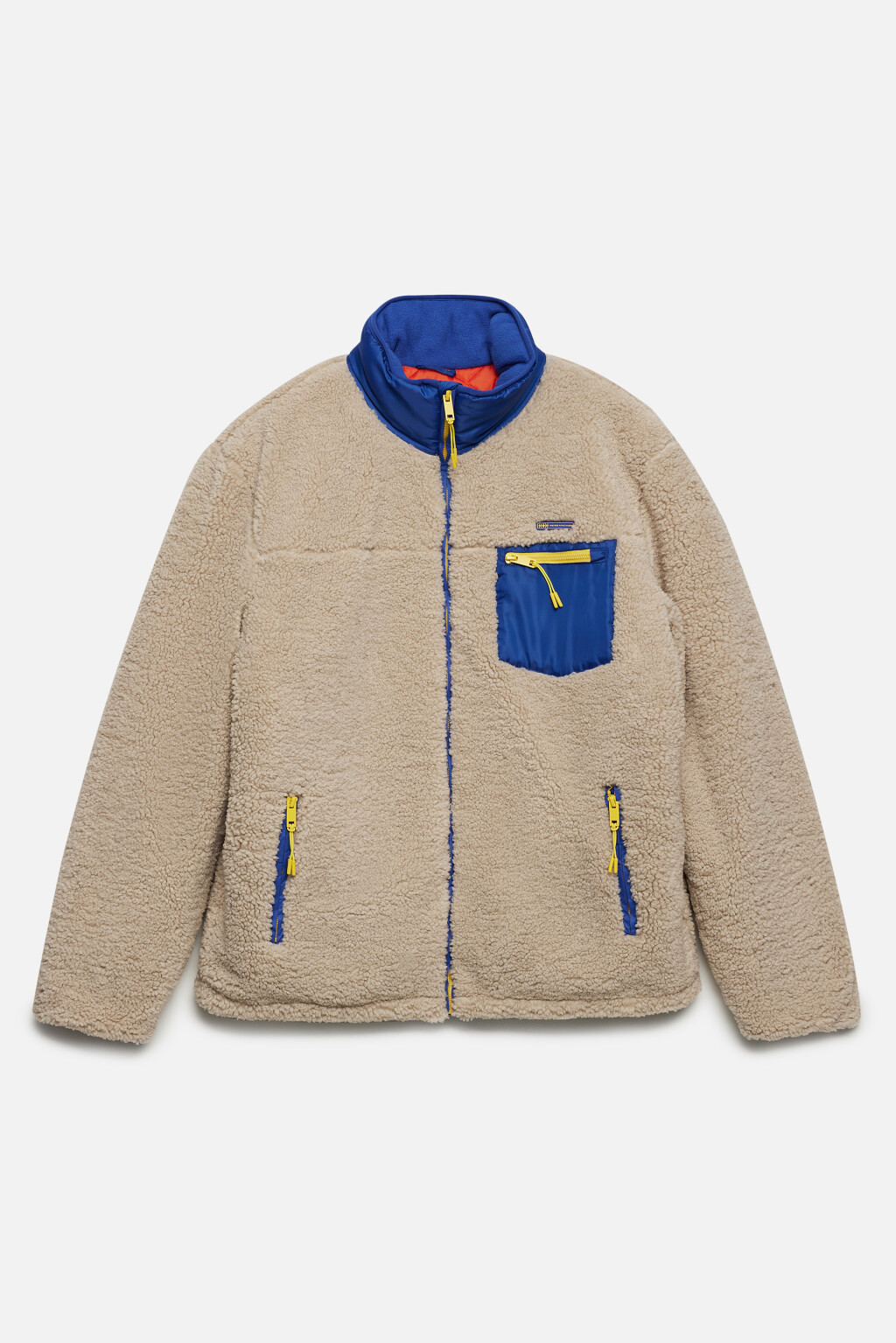 Куртка из искусственного меха утепленная с контрастными деталями - цвет бежевый - 11