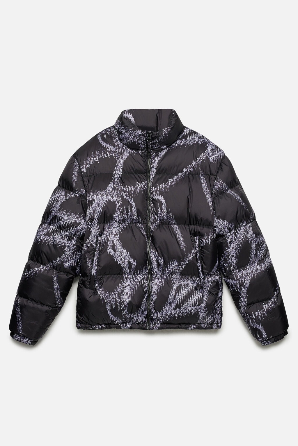 Куртка стеганая с принтом-абстракцией - цвет черный - 10