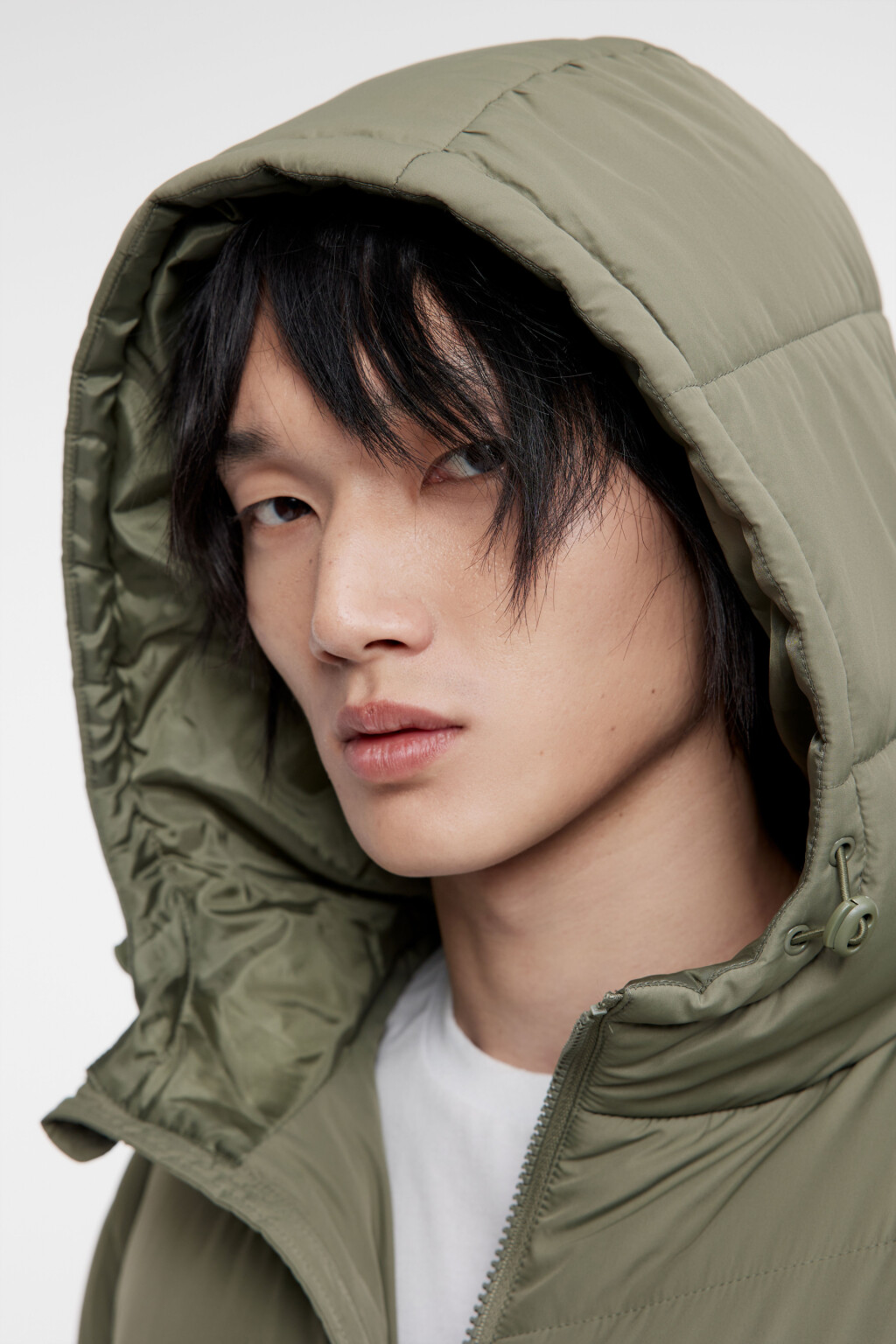 Куртка-олимпийка стеганая утепленная с капюшоном - цвет зеленый - 7