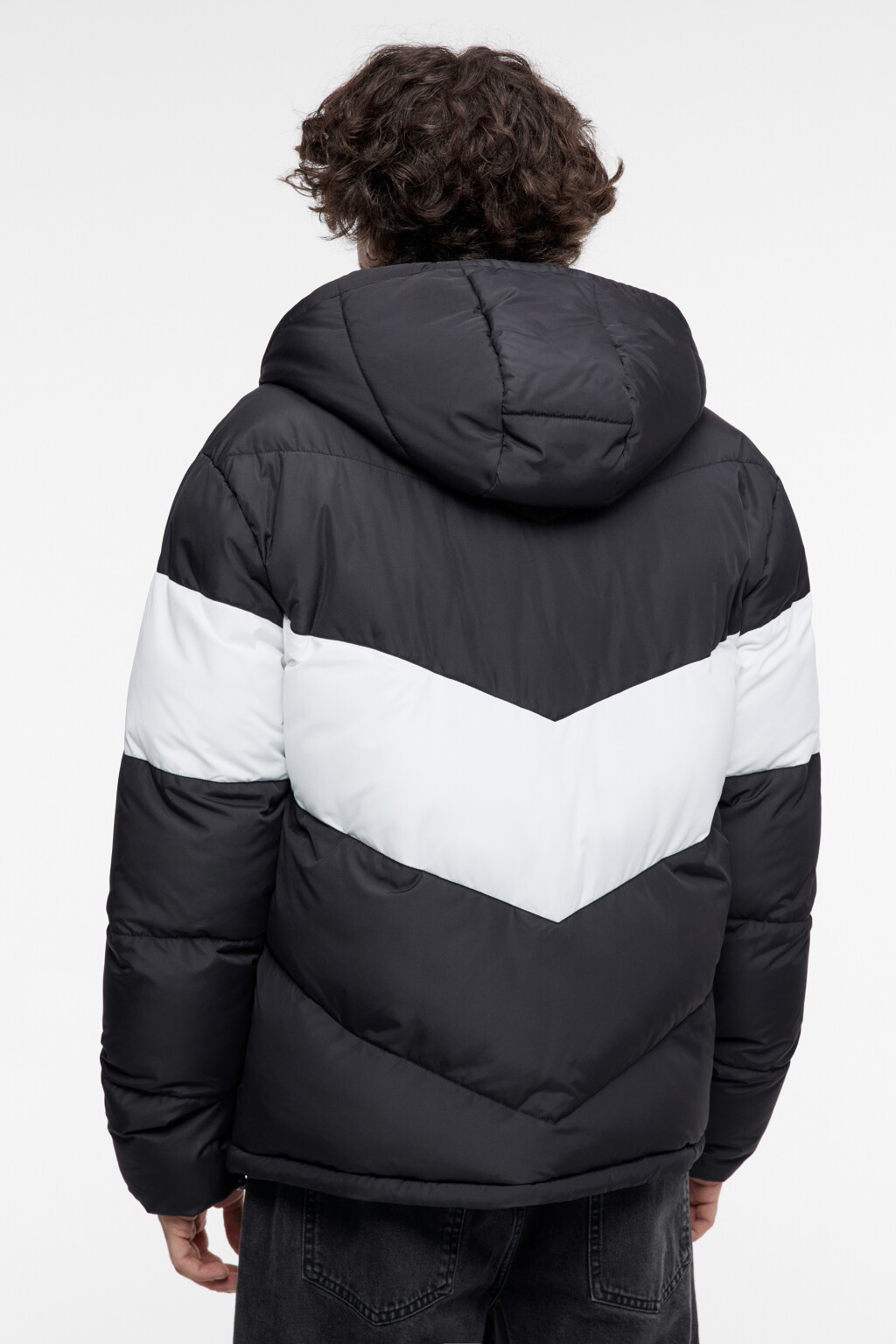 Куртка-олимпийка стеганая утепленная с капюшоном - цвет черный - 4
