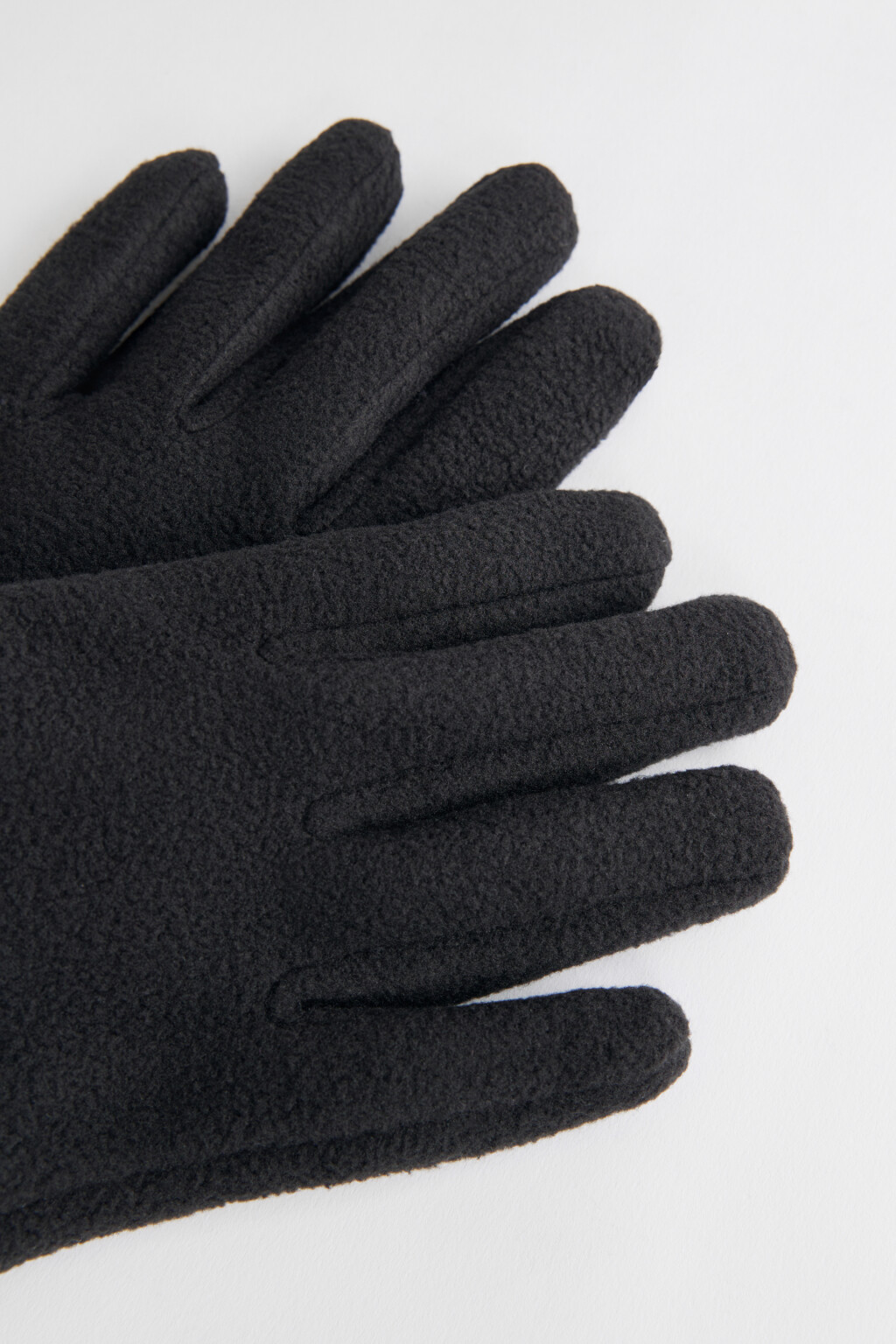 Перчатки теплые из флисовой ткани - цвет черный - 3