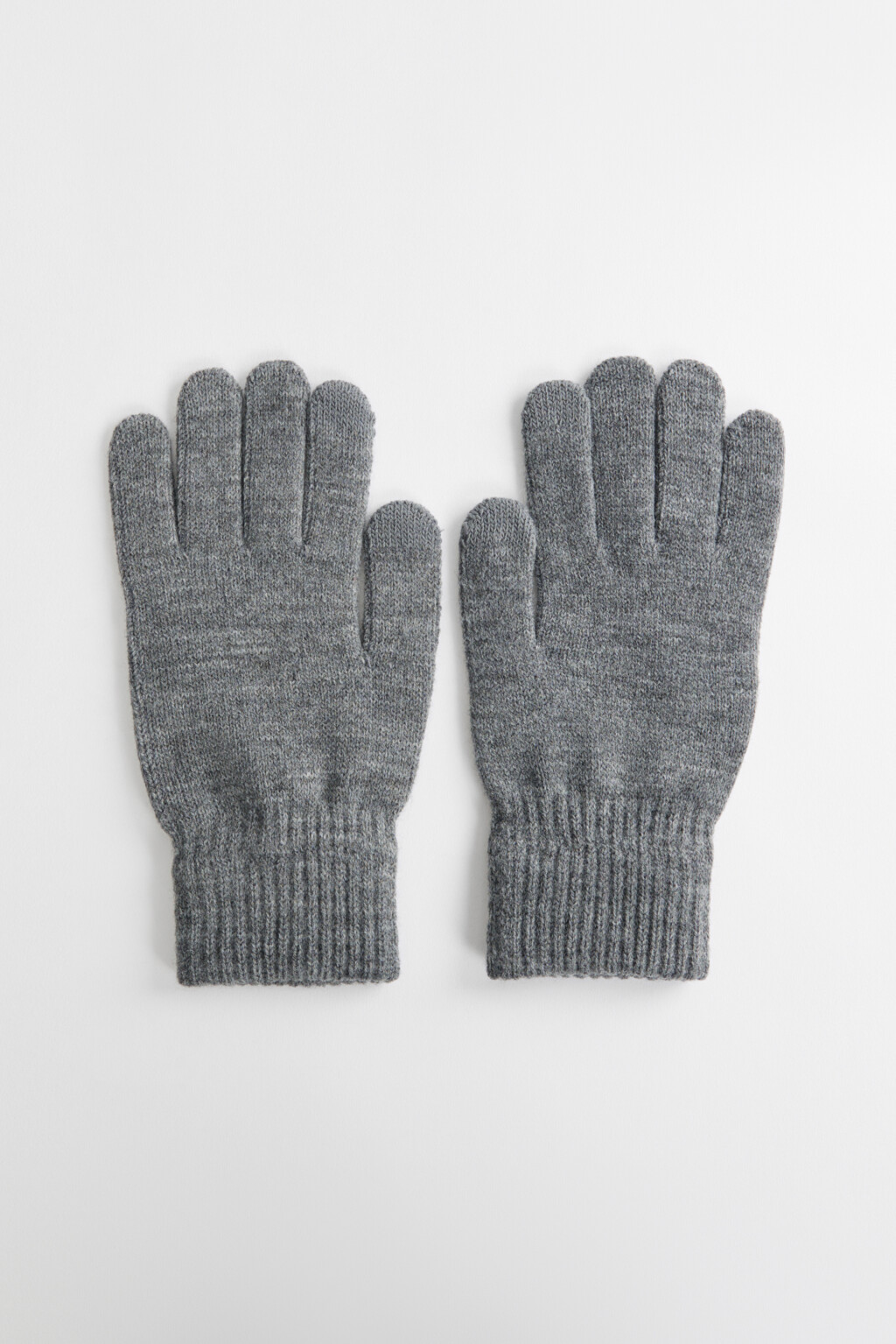 Перчатки вязаные короткие однотонные - цвет серый - 1