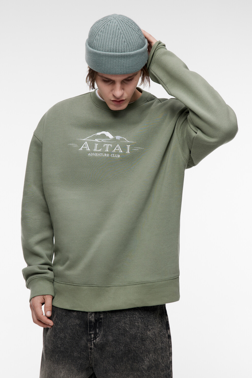 Шапка-бини вязаная короткая до ушей - цвет мятный - 1