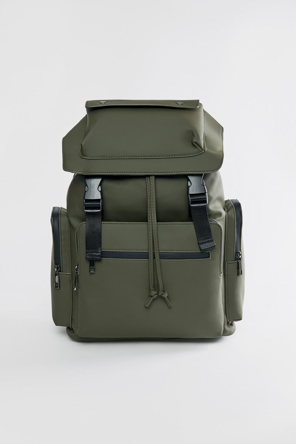 Рюкзак большой из прорезиненного материала - цвет зеленый - 1