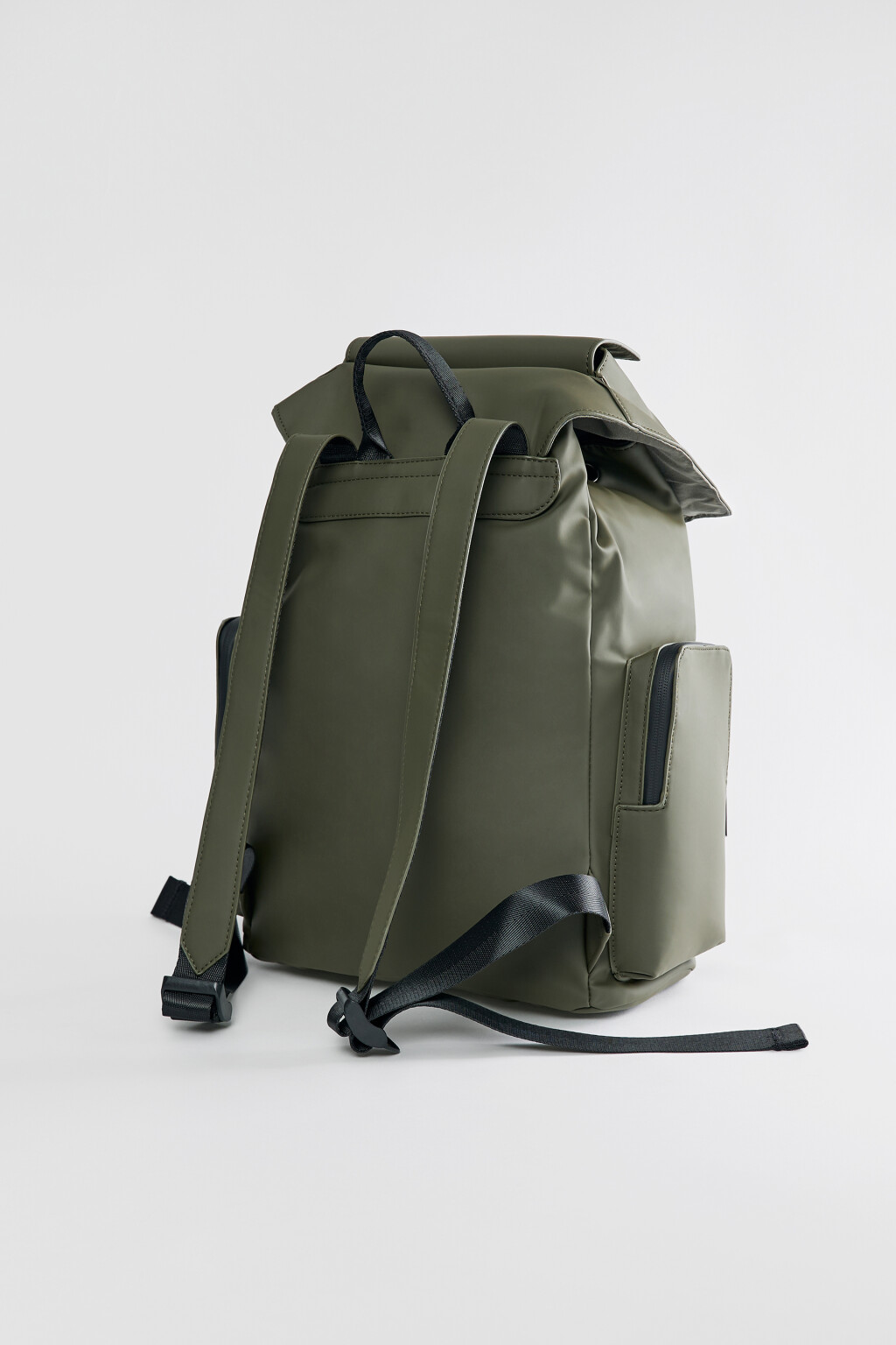 Рюкзак большой из прорезиненного материала - цвет зеленый - 3