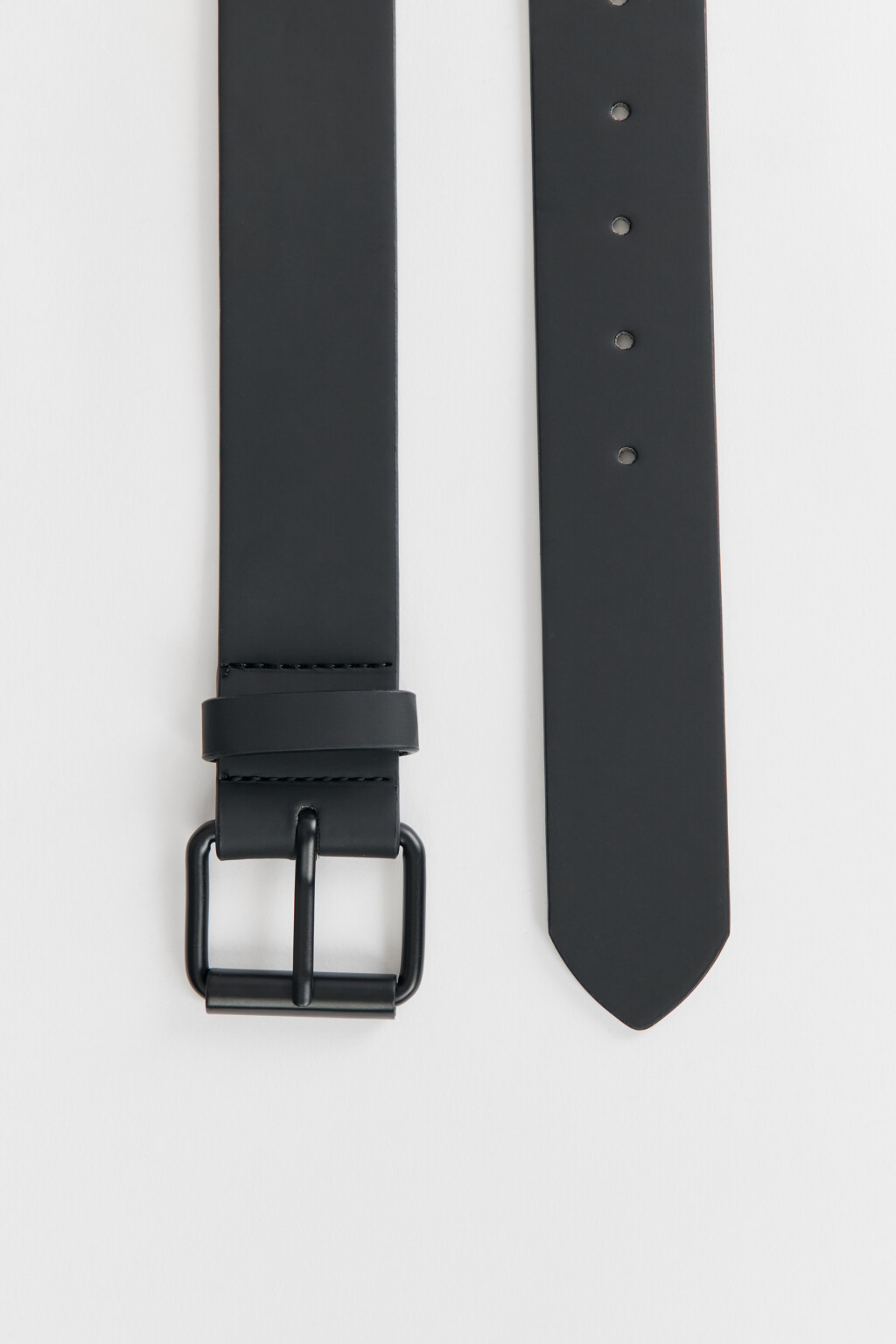 Ремень брючный из искусственной кожи - цвет черный - 2