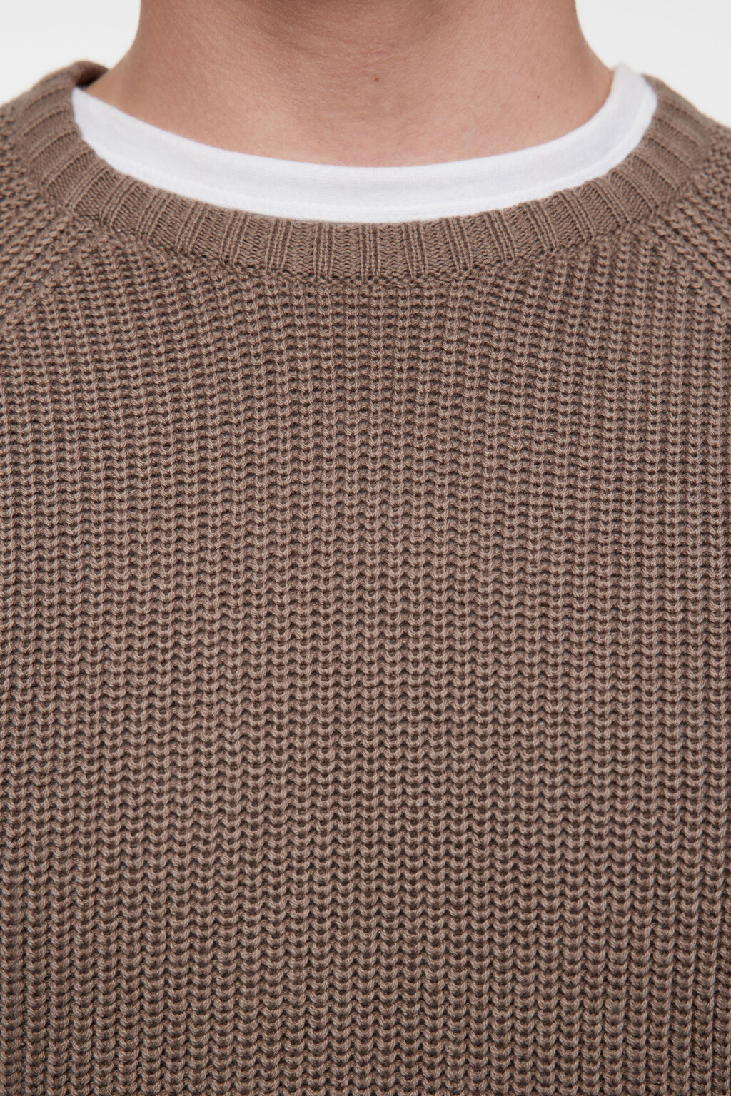 Свитер вязаный из органического хлопка - цвет коричневый - 6