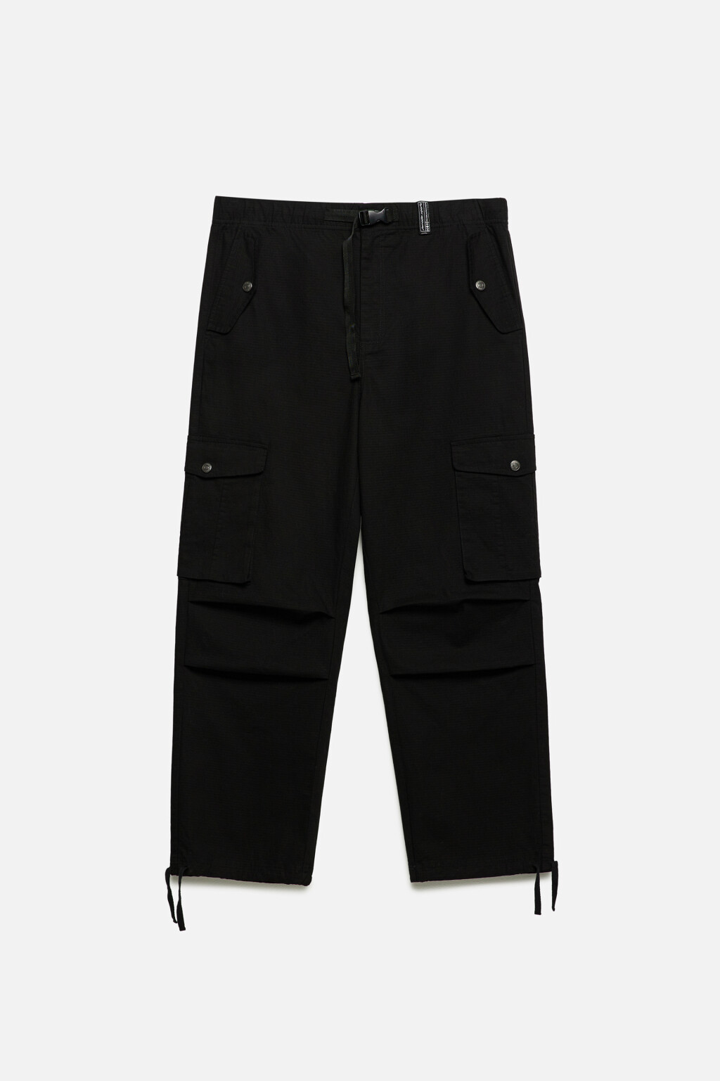 Брюки прямые хлопковые с карманами карго - цвет черный - 9