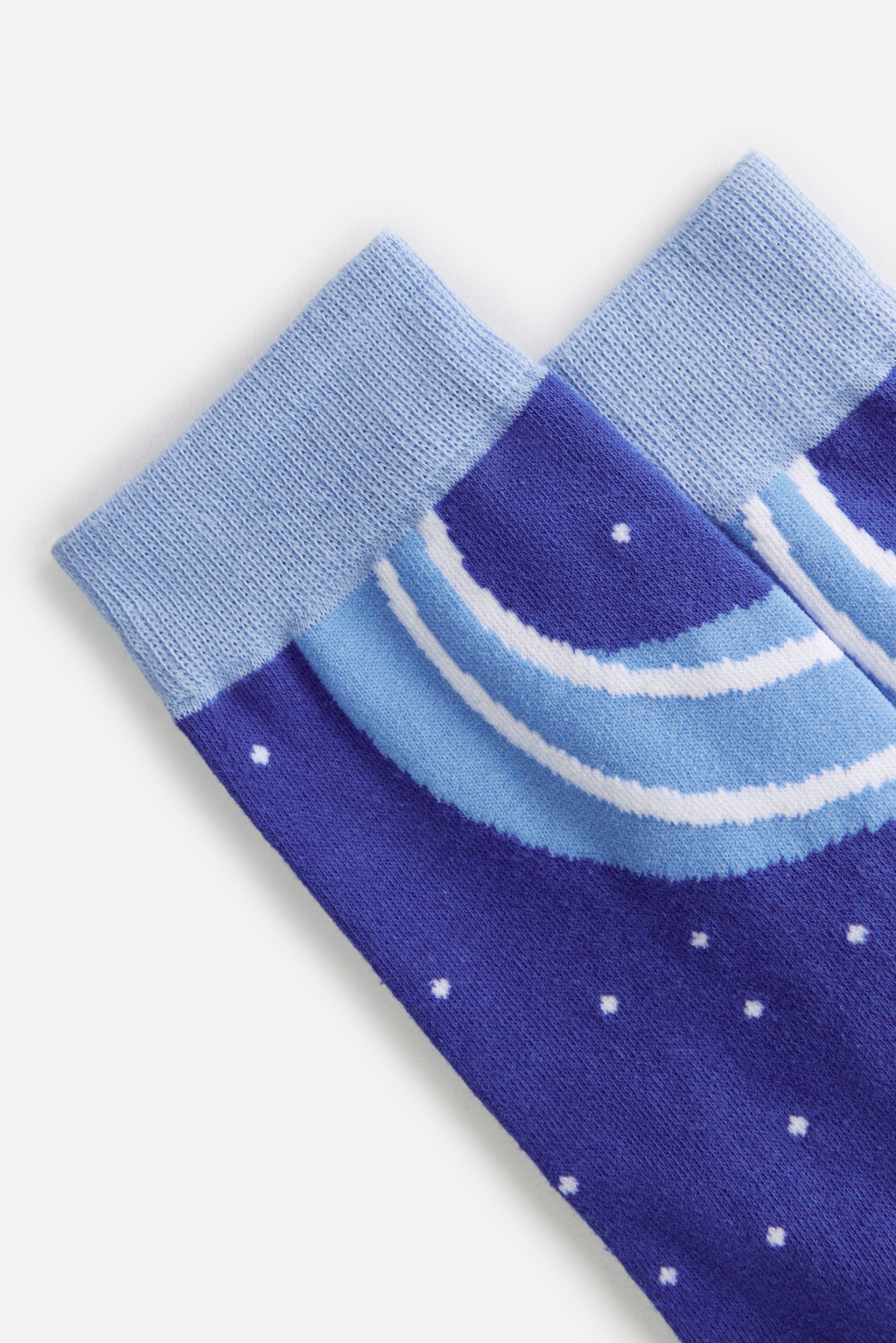 Носки высокие с новогодним принтом - цвет белый - 3