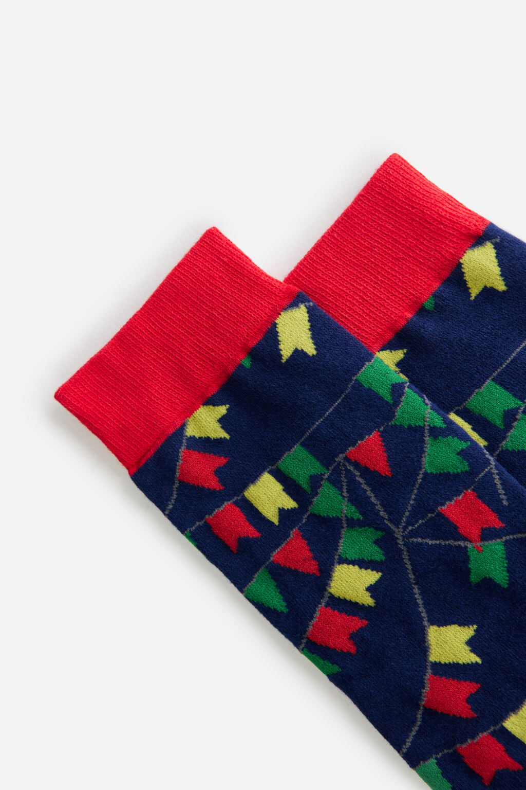 Носки высокие с новогодним принтом - цвет фиолетовый - 2