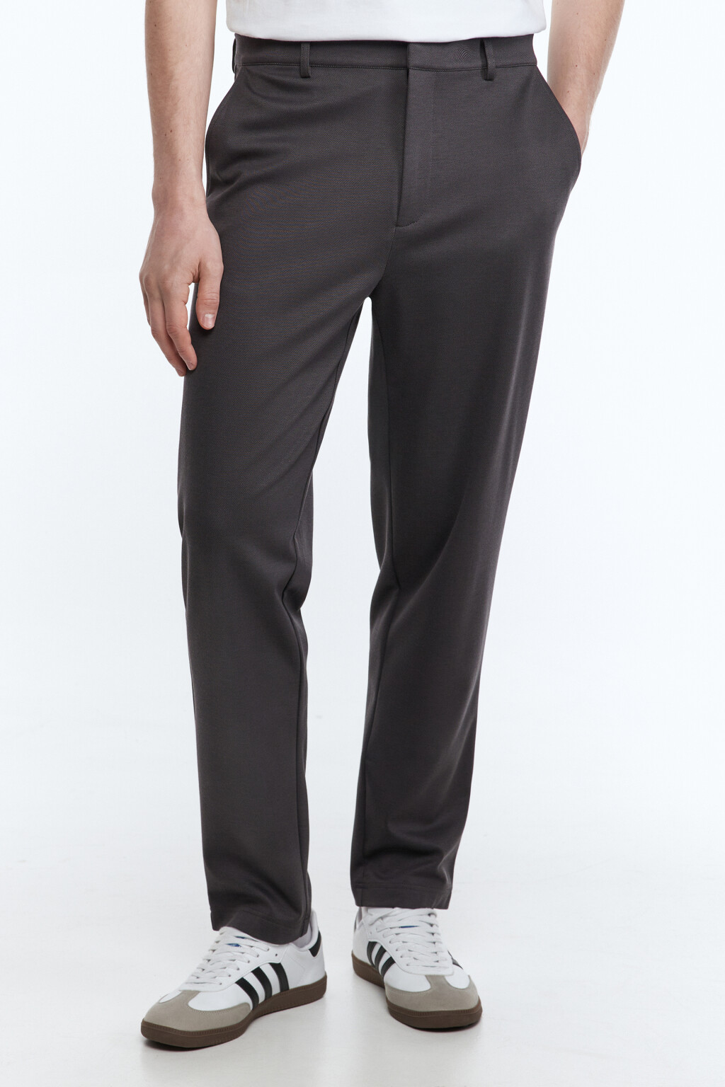 Брюки прямые вискозные со средней посадкой - цвет серый - 1