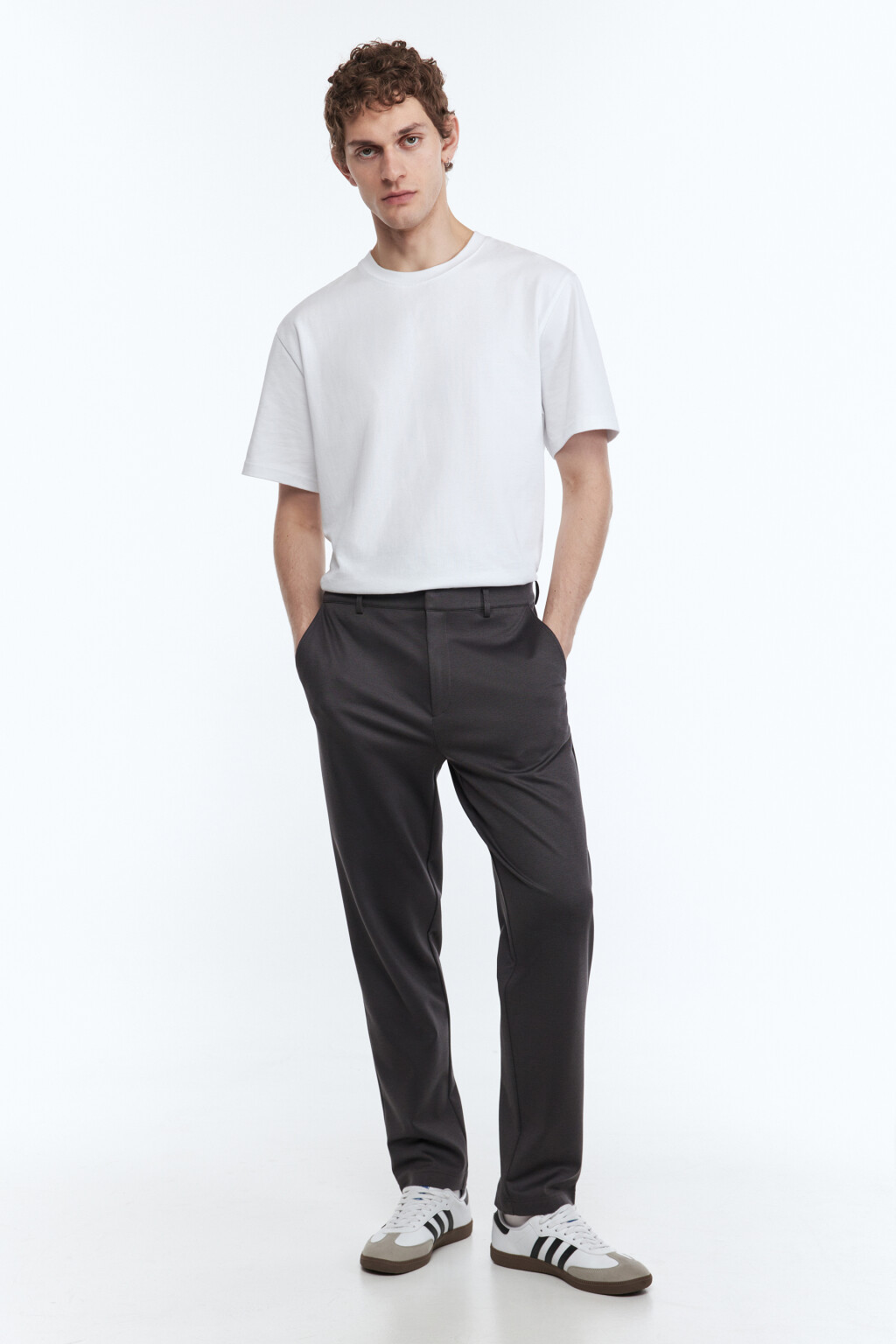 Брюки прямые вискозные со средней посадкой - цвет серый - 4