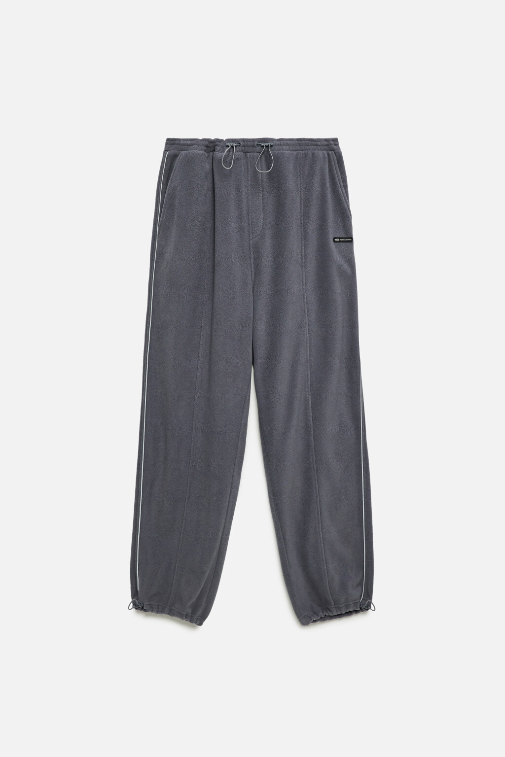 Брюки-джоггеры флисовые с поясом на резинке - цвет серый - 8