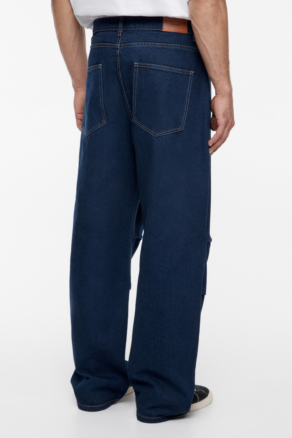 Джинсы wide широкие объемные с вареным эффектом - цвет синий - 3