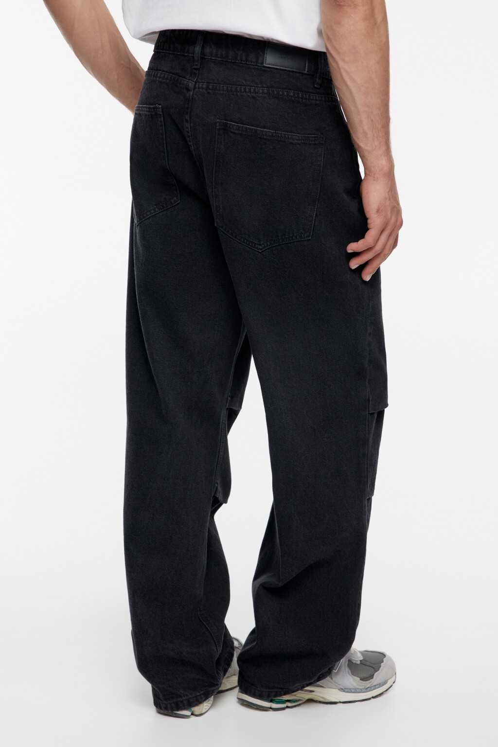 Джинсы wide широкие объемные с вареным эффектом - цвет черный - 4