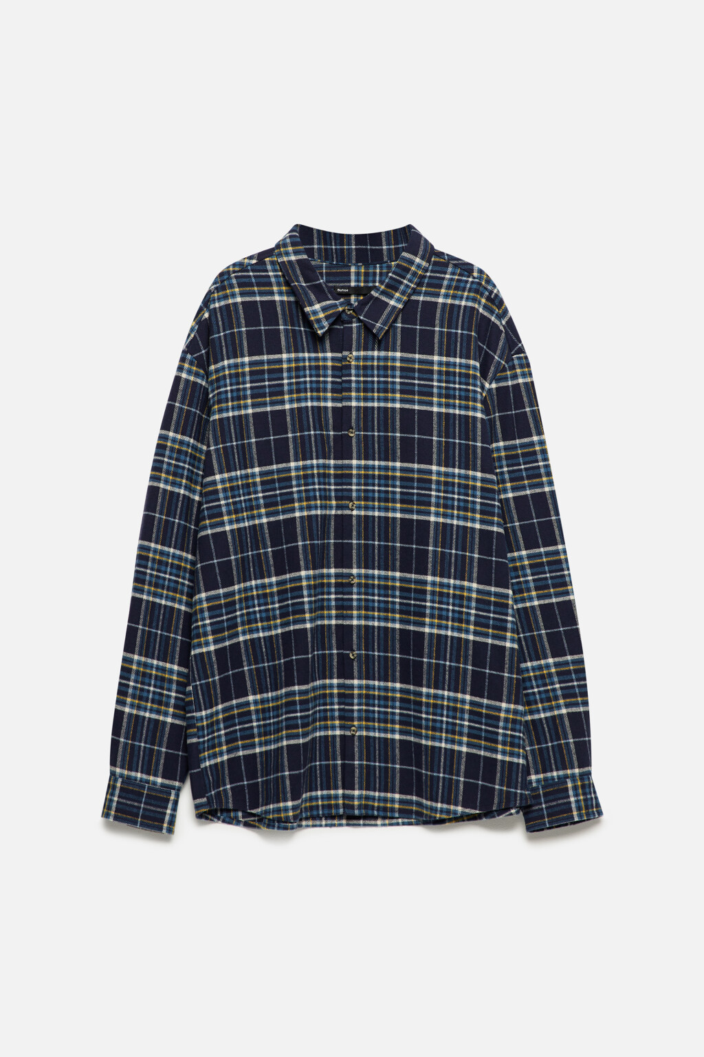 Рубашка фланелевая свободная с принтом в клетку - цвет синий - 9