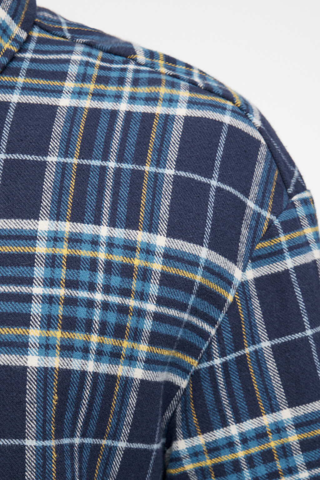 Рубашка фланелевая свободная с принтом в клетку - цвет синий - 6