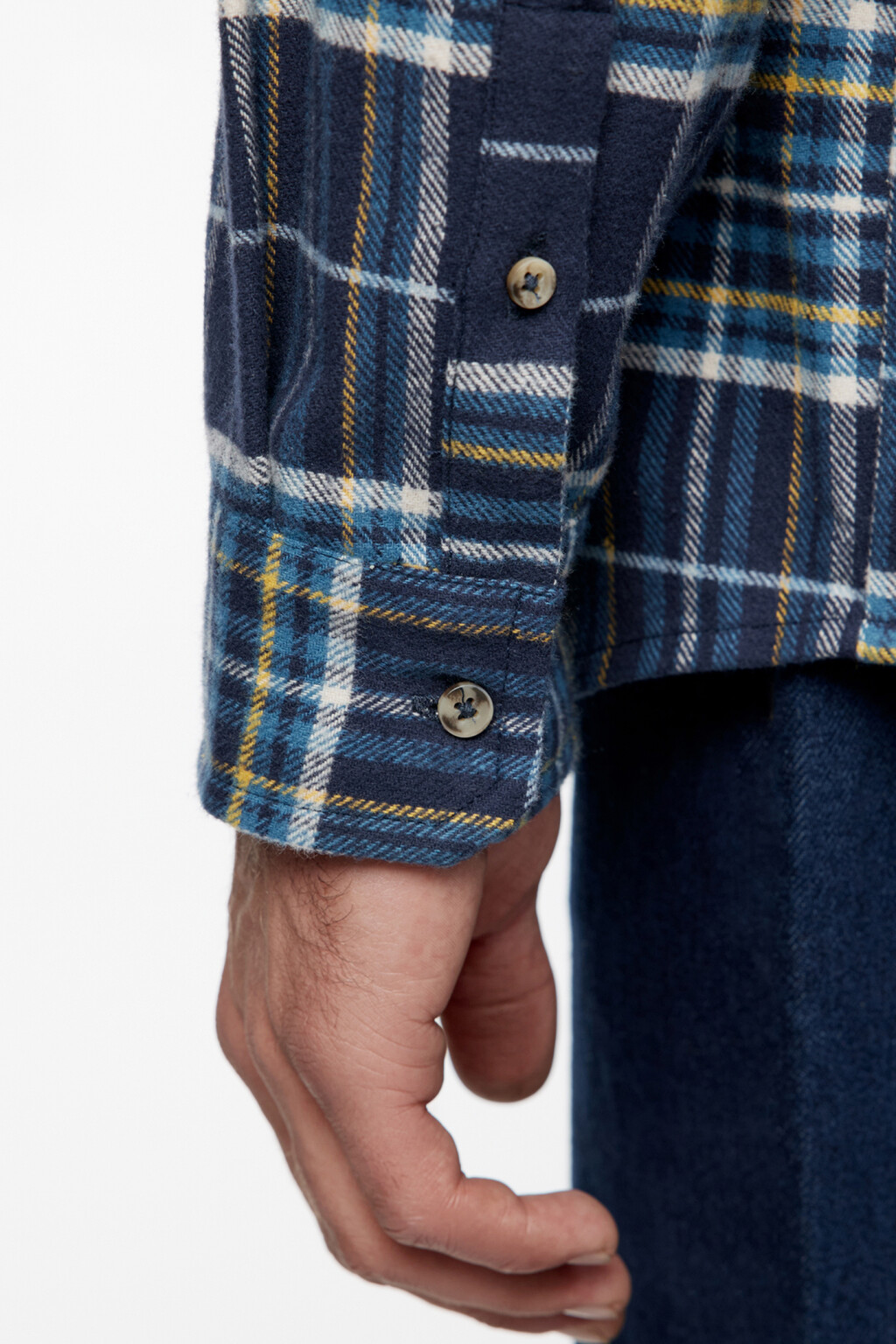 Рубашка фланелевая свободная с принтом в клетку - цвет синий - 7