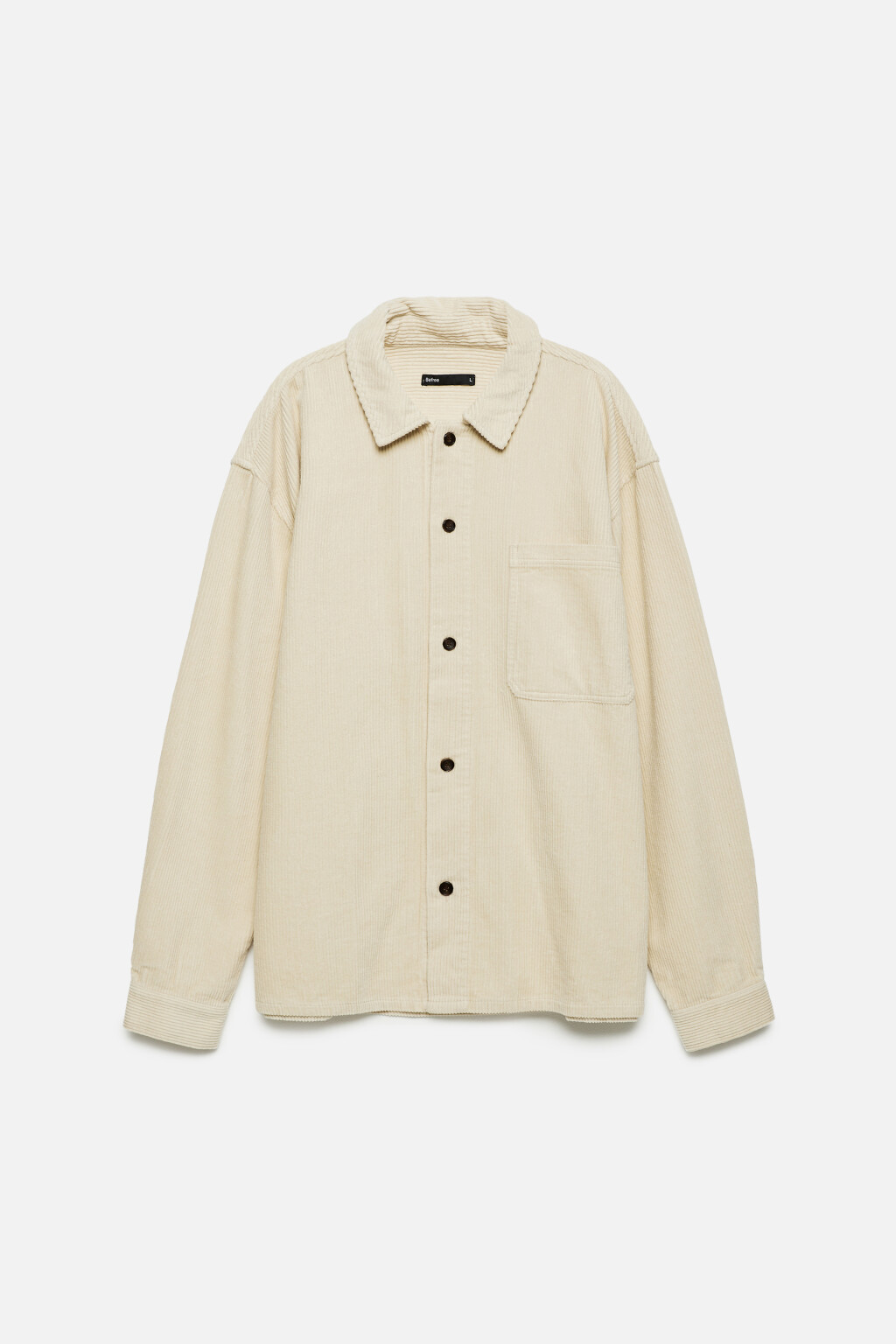 Рубашка свободная вельветовая классического кроя - цвет бежевый - 10