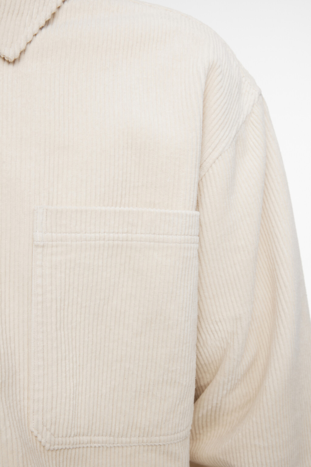 Рубашка свободная вельветовая классического кроя - цвет бежевый - 6