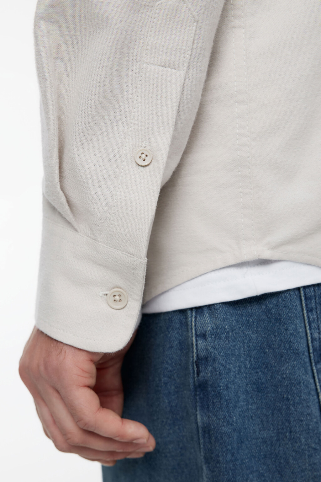 Рубашка хлопковая классическая с нагрудным карманом - цвет серый - 8